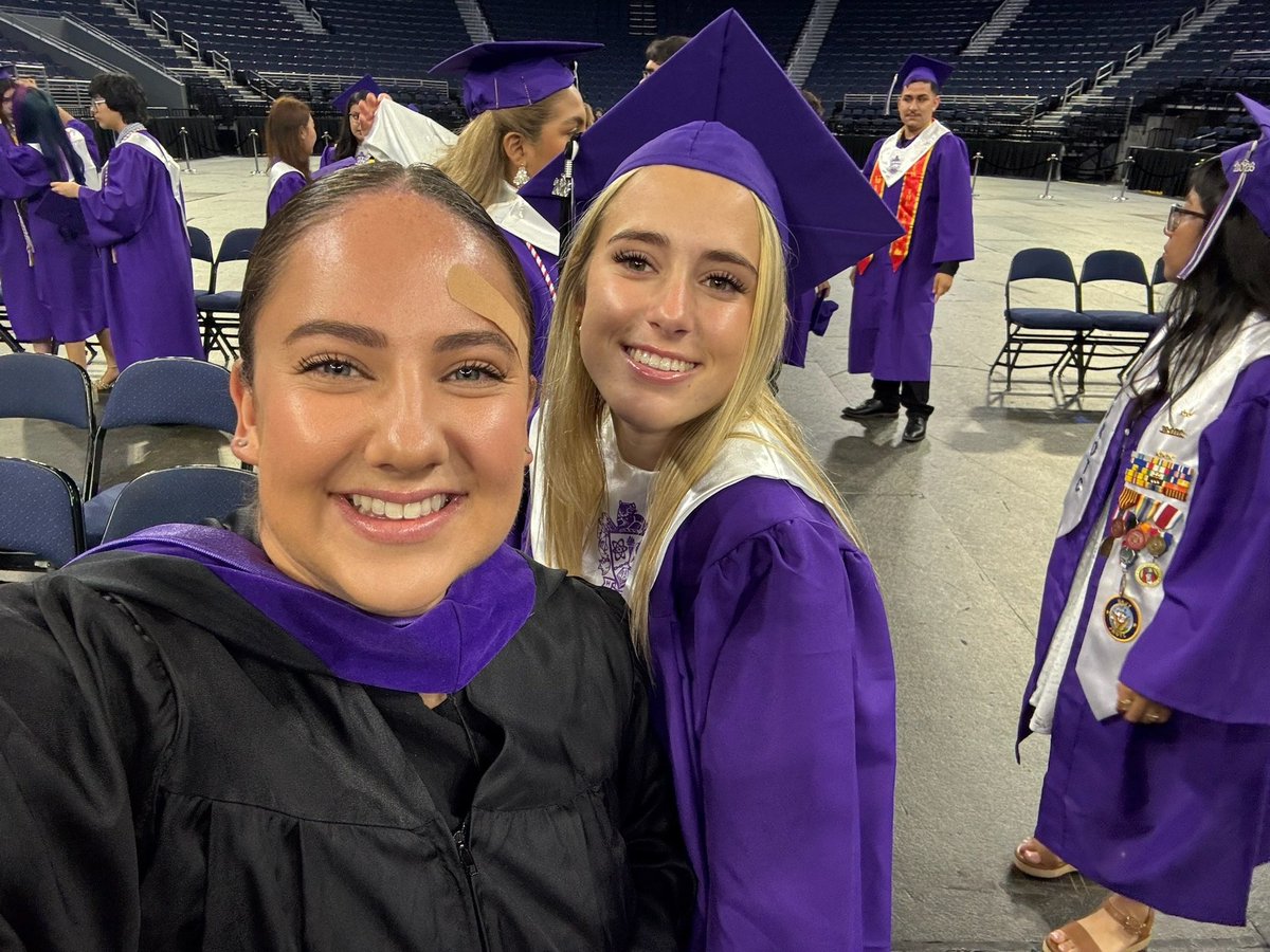coachmegcogan's tweet photo. Look at these @DuluthSoftball grads! So proud of these two! 🫶🏼🥎💜 https://t.co/rdSsZ0Ejdq