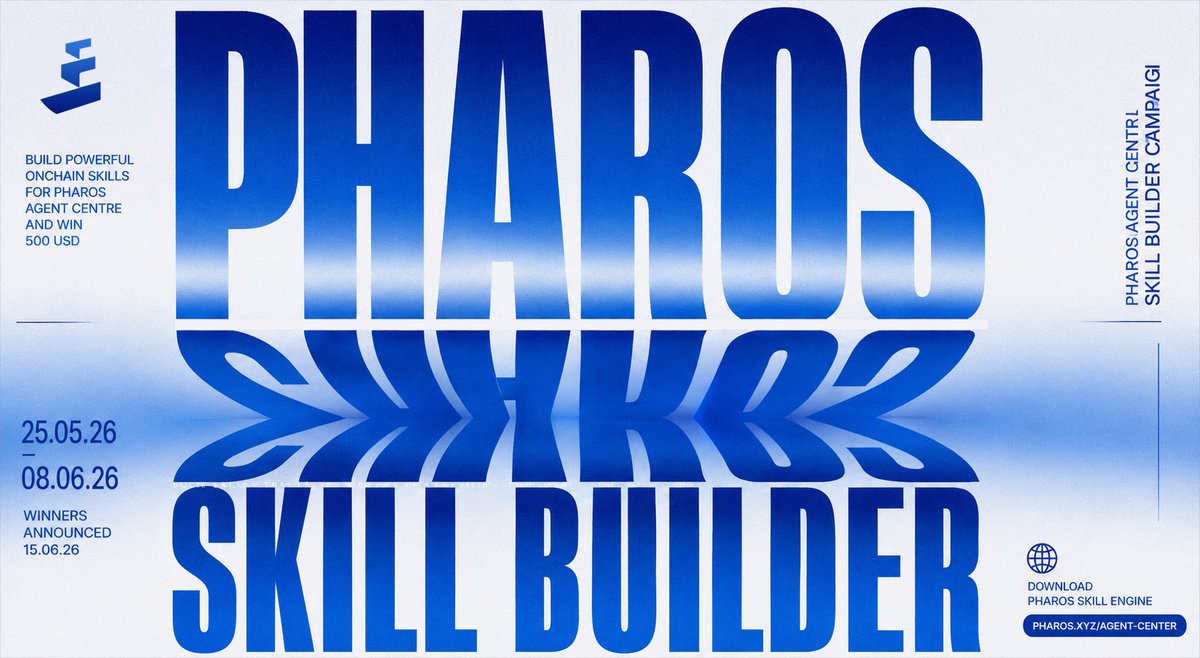 eam__sha's tweet photo. Everyone keeps talking about AI agents like they’re still some future thing

@pharos_network is basically saying nah let’s make them useful onchain now

The Pharos Agent Center Skill Builder Campaign is live and the idea is pretty simple but actually powerful. 

Build a Skill that lets an AI agent do something useful inside an onchain environment, not just answer questions or summarize data, but actually interact with wallets, contracts, tokens and transactions through natural language.

That means a user could ask for something in plain English and the agent can use a structured Skill to handle the action behind it.

And this is where it gets interesting because Skills can be almost anything useful. A wallet portfolio summary, NFT ownership checker, DeFi position tracker, DAO voting helper, gas estimator, batch transfer tool, ERC20 deployment flow, developer debugging assistant or even a multi wallet asset tracker.

Basically anything that turns a normal onchain task into something an AI agent can understand and execute.

The campaign runs from May 25 to June 8 and winners get announced on June 15. 

Each qualified developer with an exceptional Skill gets $500, and you can submit more than one Skill too.

Submissions go in the skill submission channel on Pharos Discord. Each one needs the Skill name, short description, GitHub link, demo or screenshots, usage instructions, supported framework and any extra dependencies.

You can download the Pharos Skill Engine here  
https://t.co/UvcxXX6srE

This is one of those campaigns where the real question is not who can post the most. It’s who can build something simple enough to use and useful enough that an AI agent actually becomes better onchain.

Pharos opened the door

Now builders have to show what agents can really do

@enestre11a , @lumincrypto , @onchainsailor , @UkrainePharos
