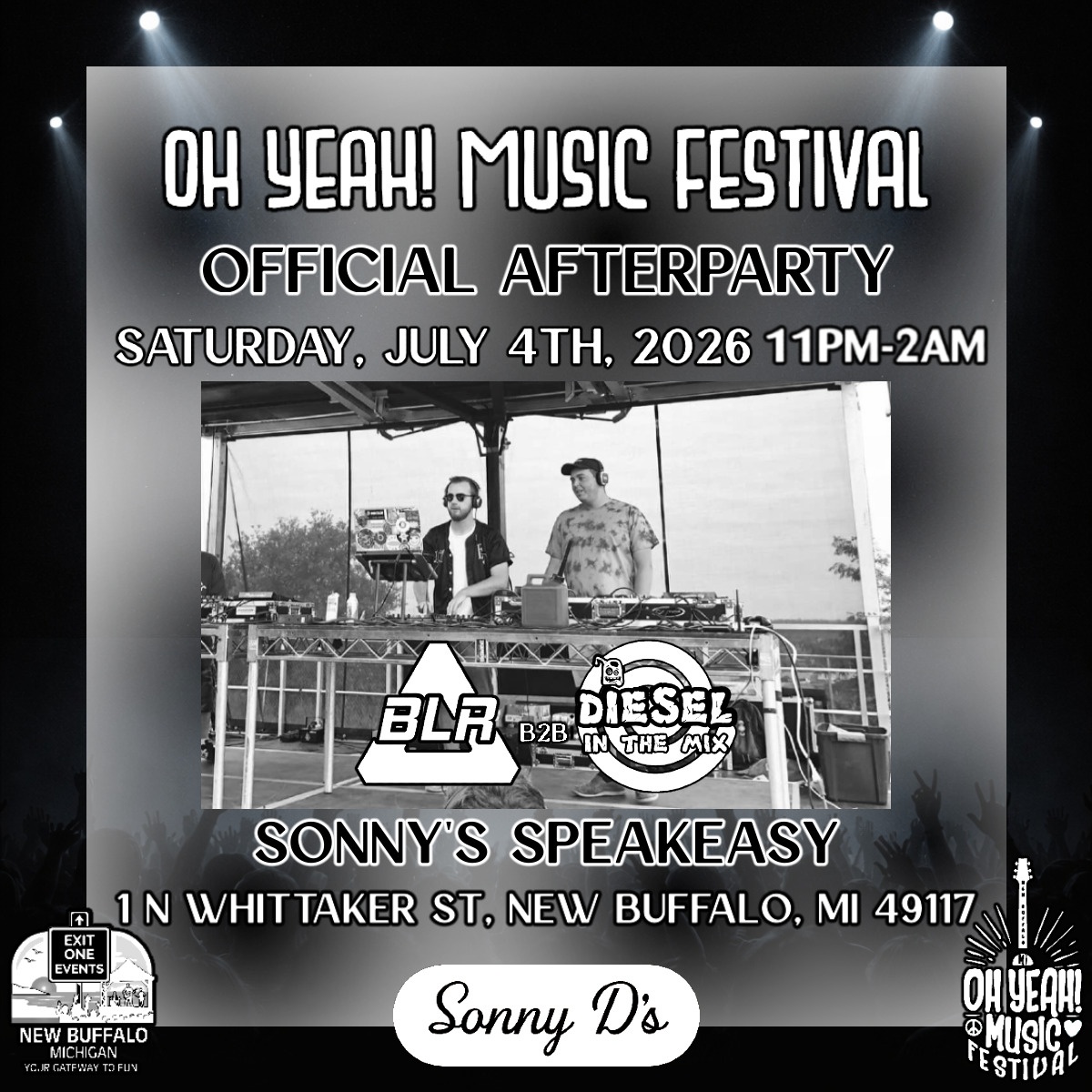 DieselInTheMix's tweet photo. Just Announced: @BLRMusic_ &amp; I are playing the official Oh Yeah! Music Festival After Party at Sonnys Speakeasy! https://t.co/WjIYrjBZ8x