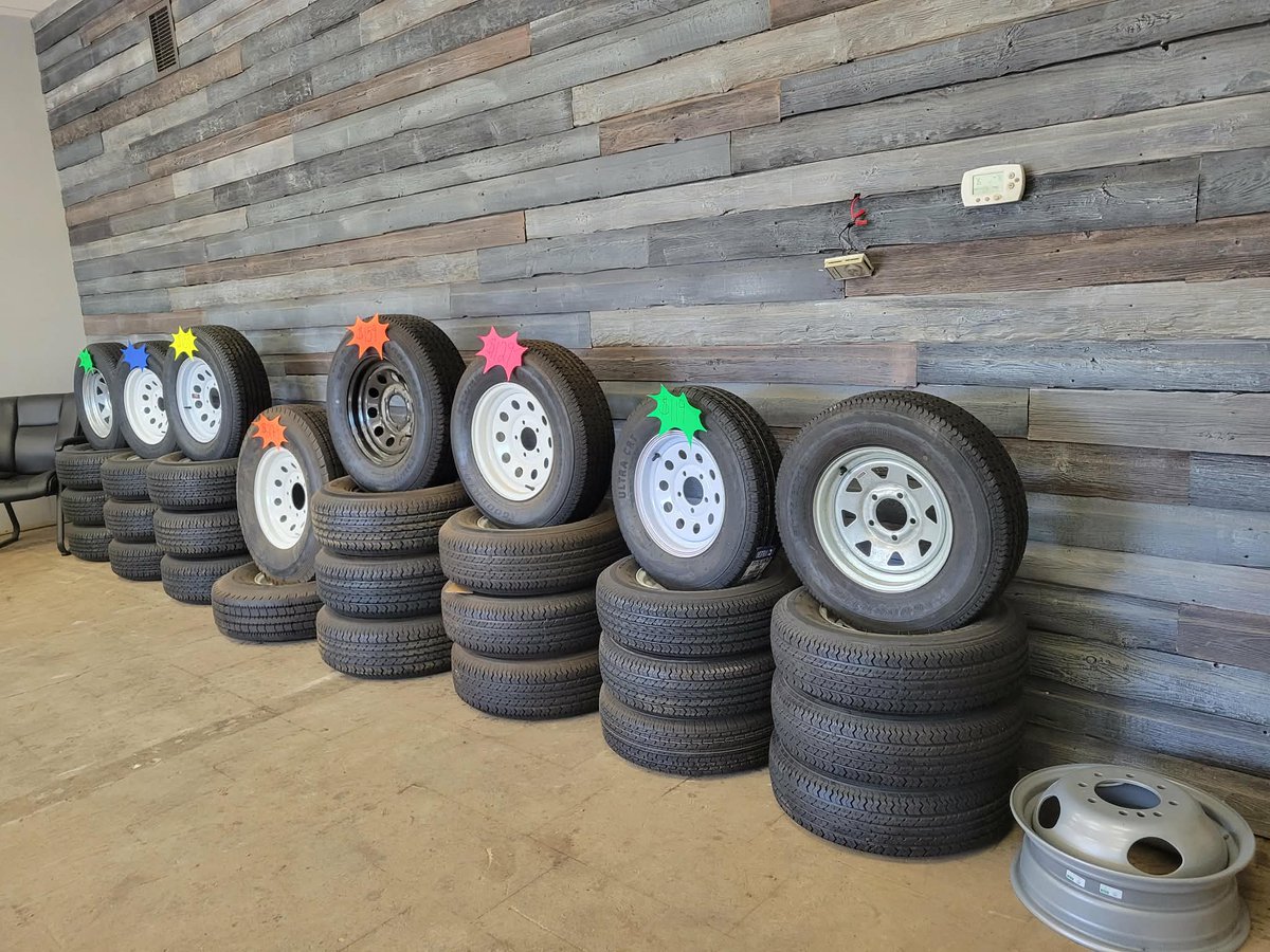 TRSPRINGALIGN's tweet photo. We also have a variety of trailer tires in stock!

Contact one of our specialists by phone (306)764-5958. Or come by our location to view. https://t.co/6l7t6nxcCL