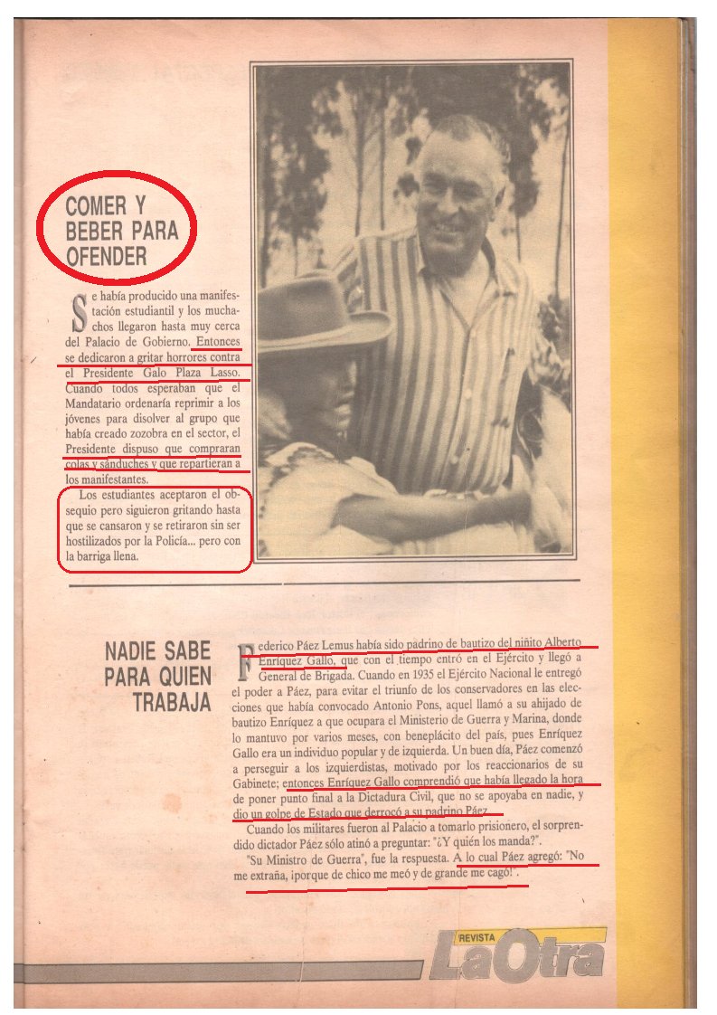 CondorMensajero's tweet photo. El ex-Pdte. Galo Plaza Lasso (doble nacionalidad Ecuador- EE.UU)gobernó el Ecuador entre 1948 y 1952
Durante su mandato, marcado por un respeto absoluto a la libertad de prensa y expresión
ocurrió la famosa anécdota en la que financió de su propio bolsillo a un periódico opositor
La historia :
En aquella época, el diario de oposición sufría una crisis financiera tan grave que no tenía recursos para comprar el papel periódico necesario para su impresión.
La acción: En un gesto de profundo respeto a la democracia y tolerancia política, Plaza Lasso decidió donar el dinero de su propio patrimonio para salvar al medio.
El principio: El mandatario justificó su ayuda afirmando que la oposición era vital para el sistema democrático y que prefería un país con prensa crítica e impresa a un país amordazado
Este estilo pragmático, tolerante y conciliador fue una de las características más recordadas de su gestión>(wilkipedia)
La yapa: Alimentaba a los manifestantes contrarios a su gobierno
C.C. a @DanielNoboaOk