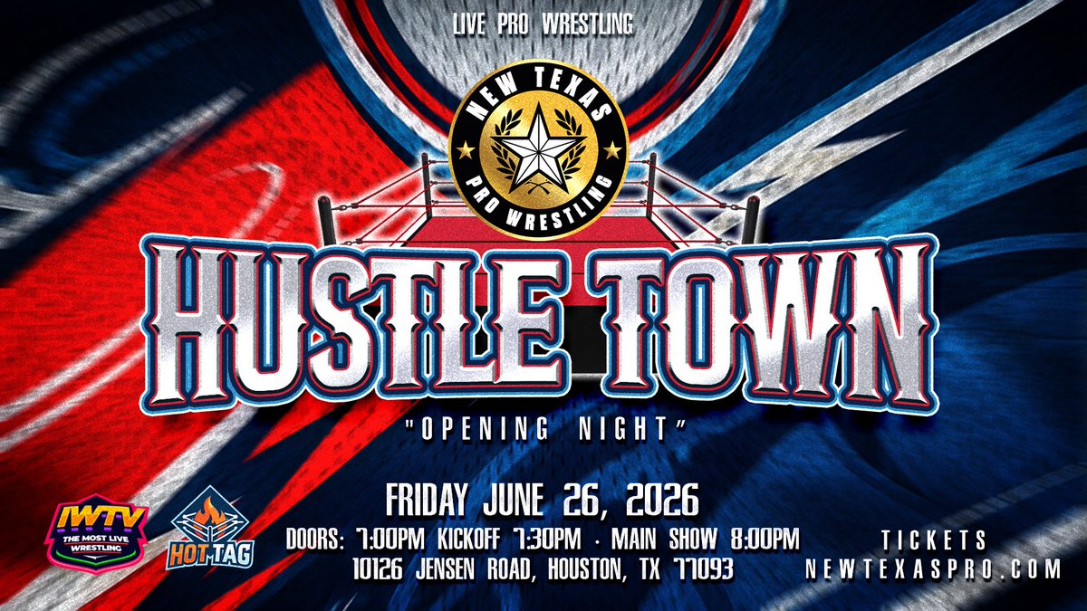 NewTexasPW's tweet photo. ICYMI

We are extremely proud to announce that we have BRAND NEW HOME in Houston at 10126 Jensen Drive right back in the heart of Houston!!

We are planning a MAJOR MAJOR event for our first show at our new building that we promise you won’t want to miss!! 

We have BIG TIME talent, surprises and matches planned showcasing signed talent, talent from around the country, and the best of New Texas from past, present and future! 

We have LIMITED SEATING AVAILABLE. Once we are sold out. WE ARE SOLD OUT! Tickets go on sale THIS TUESDAY(5/26) at NOON! Mark it in your calendar now!

- Live on IWTV & YouTube 

#HustleTown • 6/26 • 8PM
10126 Jensen Dr • Houston, TX

Tickets will on sale THIS TUESDAY at https://t.co/ExkkvSBYwV
