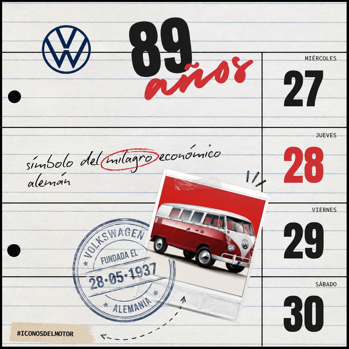 AMDAJAL's tweet photo. 89 años de Volkswagen 🚗

De un proyecto para crear el “coche del pueblo” a una marca presente en más de 150 países. Hoy Volkswagen sigue siendo un referente global de la industria automotriz.

#IconosDelMotor #Volkswagen #SectorAutomotriz #Aniversario https://t.co/mf3GrpRGYs