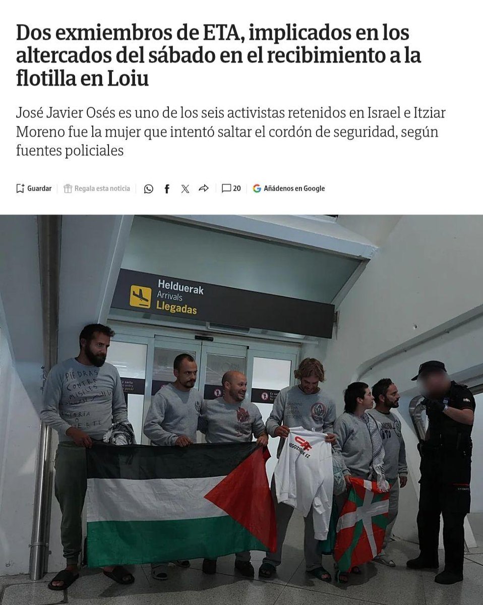 IsraelinSpain's tweet photo. Los vínculos de la flotilla con organizaciones terroristas siempre han sido evidentes y así lo hemos denunciado. No se trata de ayuda humanitaria sino de apoyar el terrorismo. El ejemplo más claro lo encontramos en España con la presencia de dos terroristas de ETA entre los radicales de Bilbao.