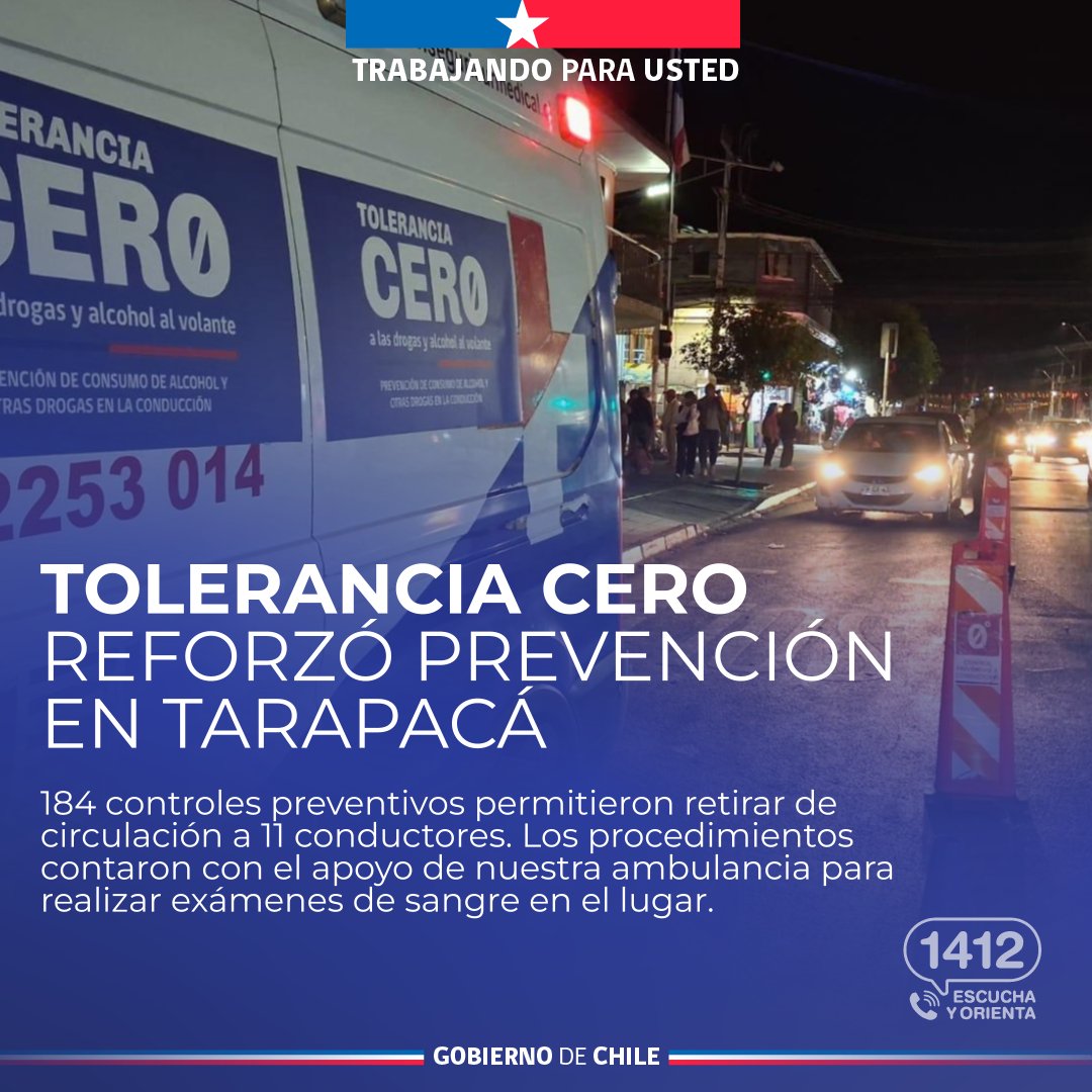 Senda_Tarapaca's tweet photo. Durante el interferiado del 21 de Mayo, apoyamos a @CarabTarapaca con el despliegue preventivo en rutas de la región para promover una conducción segura y responsable. https://t.co/MzfCNDCBNH
