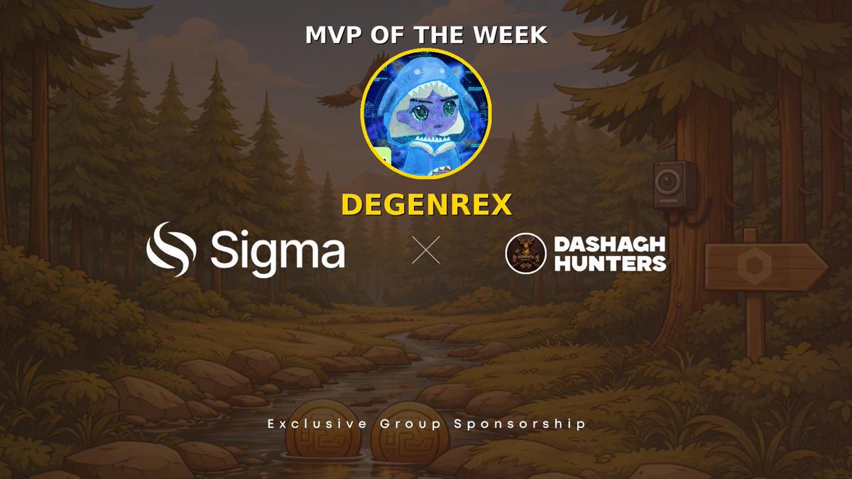 Dashagh_hunters's tweet photo. Winner of this week mvp prize in dashagh is @degen2ex 
Thanks for $100 weekly prize @SigmaTrading 

Trade in sigma with max cashback here :

https://t.co/4W2hgJOOVk https://t.co/wUrlPDIl7O