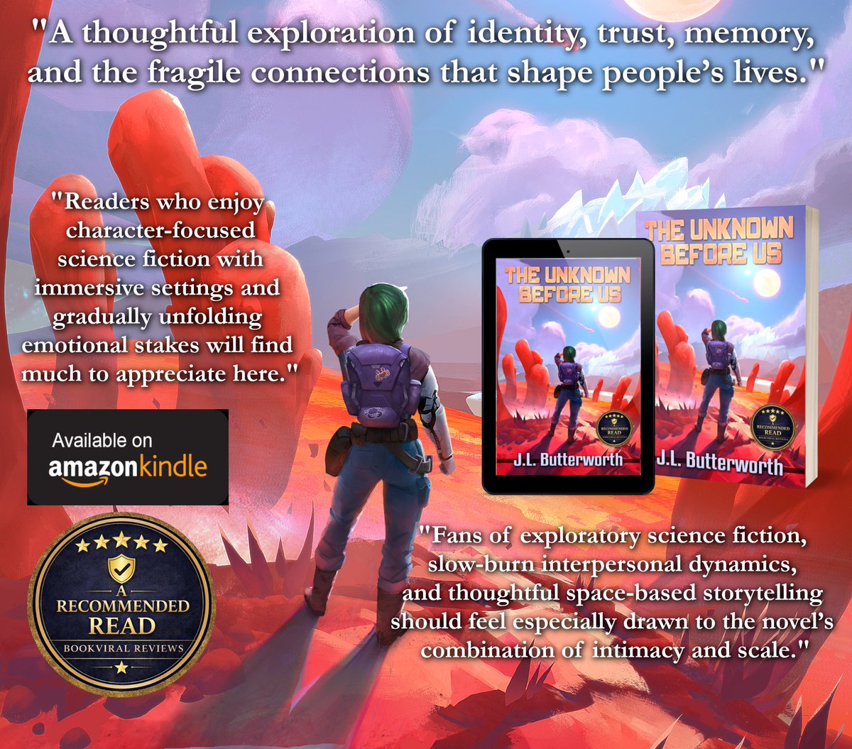jlbwritesitall's tweet photo. "The Unknown Before Us succeeds because its science fiction ideas never overshadow its characters. Beneath the alien landscapes and hidden histories, is a story about people trying to understand themselves — and each other — in a universe that often feels impossibly large." https://t.co/Gp2NF25nZq