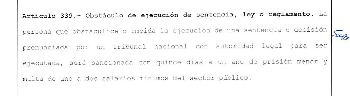 Zuletaaslegal's tweet photo. TOMEN ESTA OTRA NOTA: 
Este nuevo delito aplica, pero NO a los servidores del Estado, sino a los particulares que quieran hacer caso omiso al mandato de una sentencia con autoridad para ser ejecutada (aunque no sea irrevocable)👇 https://t.co/FZszTCRbSm