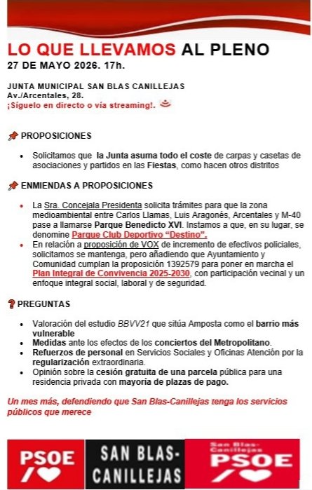 PSOE San Blas - Canillejas /❤️ tweet media