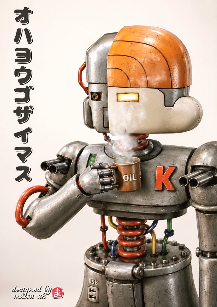 matsu_uk's tweet photo. 「オハヨウゴザイマス」
彼の名はマスターK。毎朝の日課であるホットオイルを飲んでリラックスしています。
"Good morning."
His name is Master-K.
He relaxes by drinking his daily hot oil every morning.
#マスターK
#MasterK (MASTER-K)
#イラスト
#ChatGPT https://t.co/LfLW7xS2jt