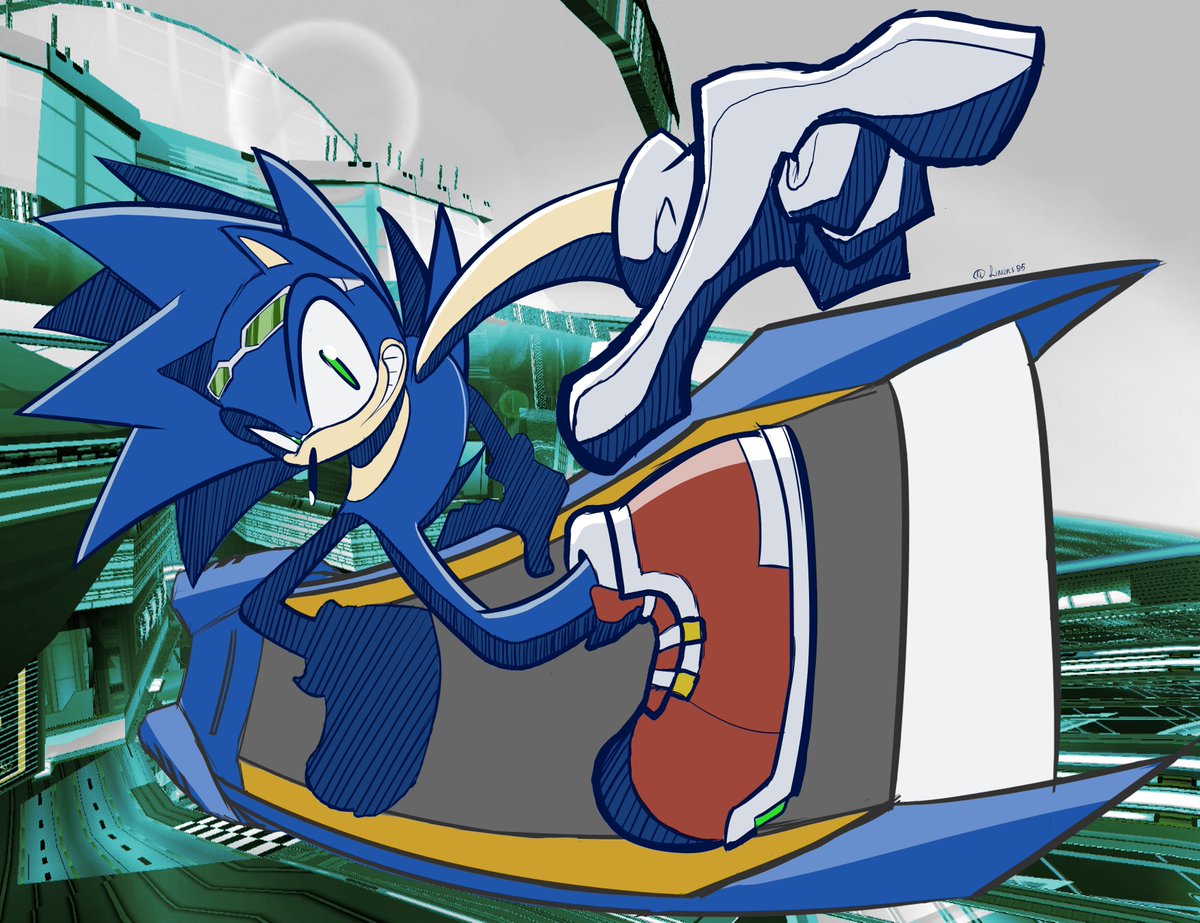 Linkins95's tweet photo. My favorite mascot racing game

#sonicthehedgehog #sonicriders #sonic #art https://t.co/3ctpFZYSED