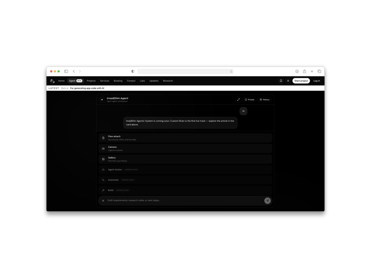 imaddhin's tweet photo. Start drop new AI Agent in Preview that will be work with the Brain using Advance RAG technologies.
My mission to open the door from AI industry to more free tools for all 
https://t.co/itF3n29Is7 
#ai #agent https://t.co/onTzVD6FA4