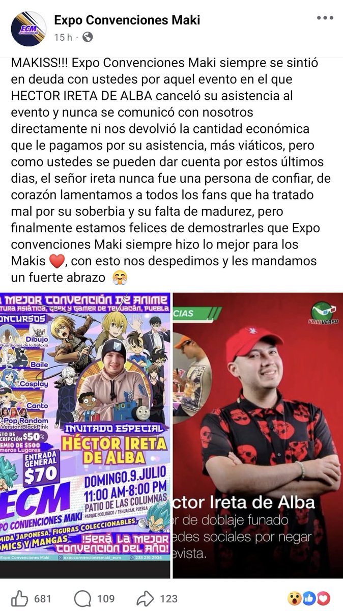 RodrigoTLoZ's tweet photo. @AnimetrendsLA Lo anda funando tambien una conve por no asistir y no devolver el dinero 💀 https://t.co/XXPv2lutVI