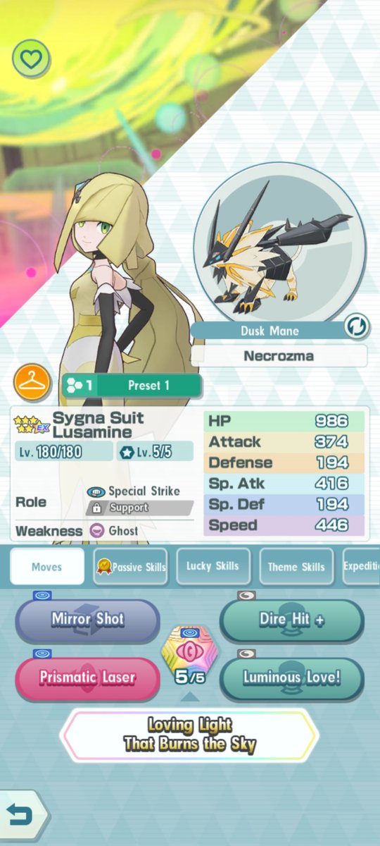 MimicGluttonous's tweet photo. As if by fate, Lusamine Sygna Suit became available on Pokémon Masters EX!😭
I managed to get her out up to level 180, and I also need the cake to completely max her out!
Almost there!❤️ https://t.co/KC6dFPsfNr