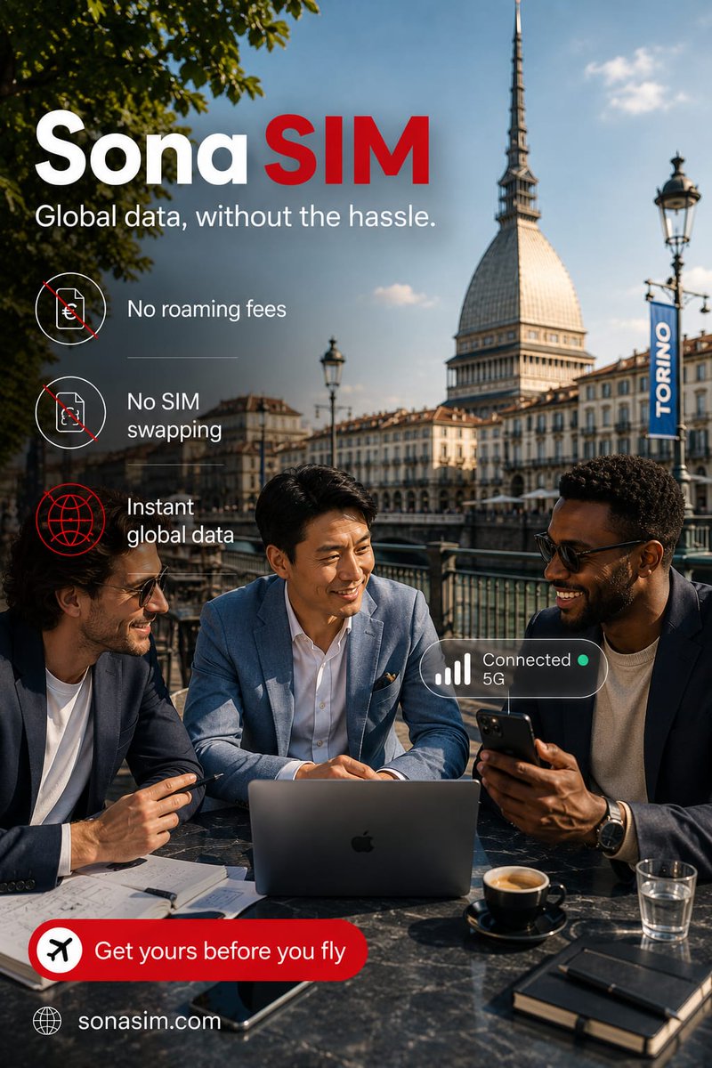 Sonasim117's tweet photo. Work trip this week? Get unlimited travel data, QR activation, and multi-country coverage with SonaSIM. No physical SIM needed. https://t.co/QgFWQe5v5y #BusinessMobility #TravelSmarter #GlobalTeams https://t.co/S3BoLiP0Xx