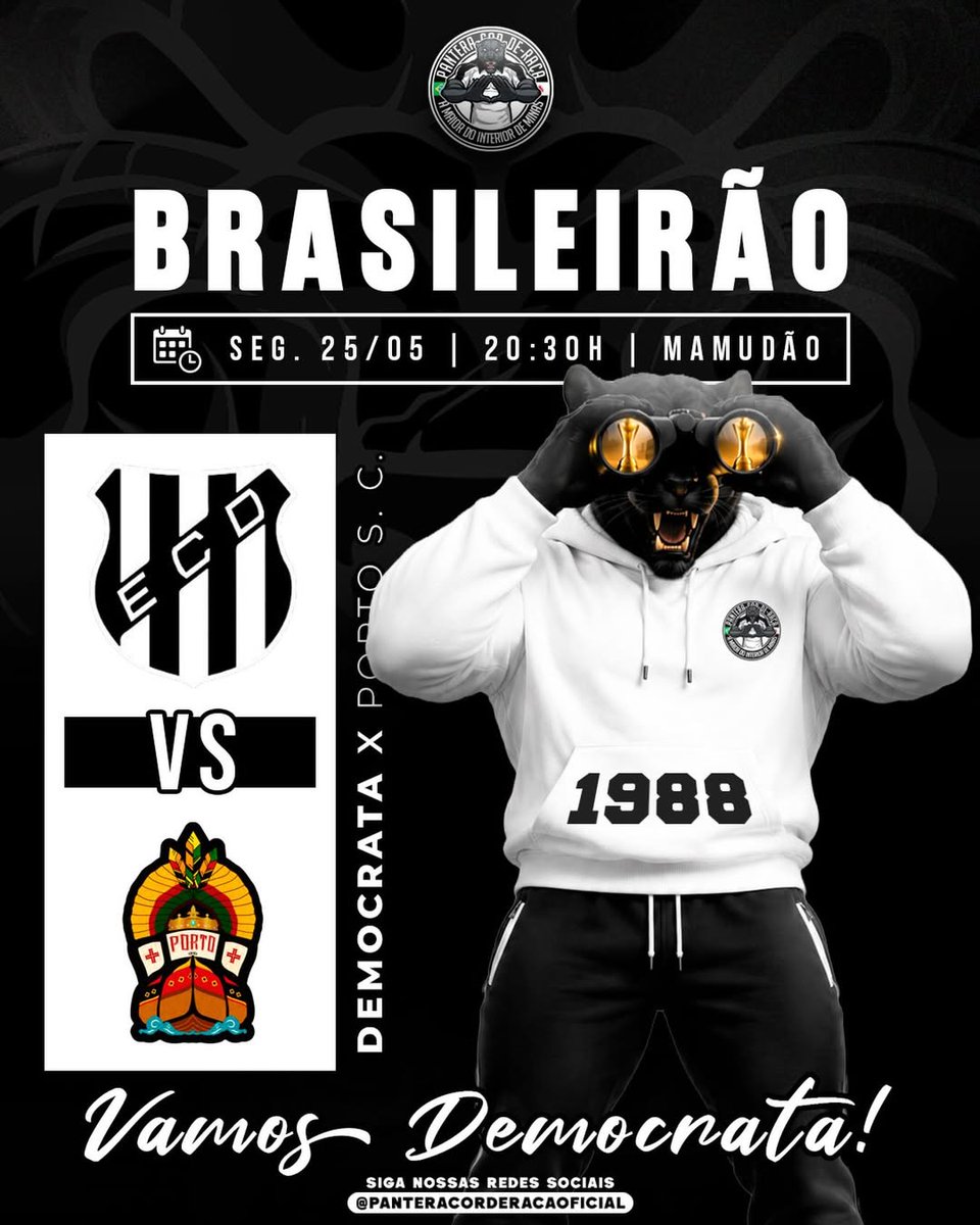 DemocrataGV's tweet photo. HOJE TEM PANTERA!!! 

O Democrata entra em campo logo mais, às 20h30, para enfrentar o Porto S.C. Só a vitória nos interessa! 

PRA CIMA DELES, PANTERA! https://t.co/LxGoGgIrre