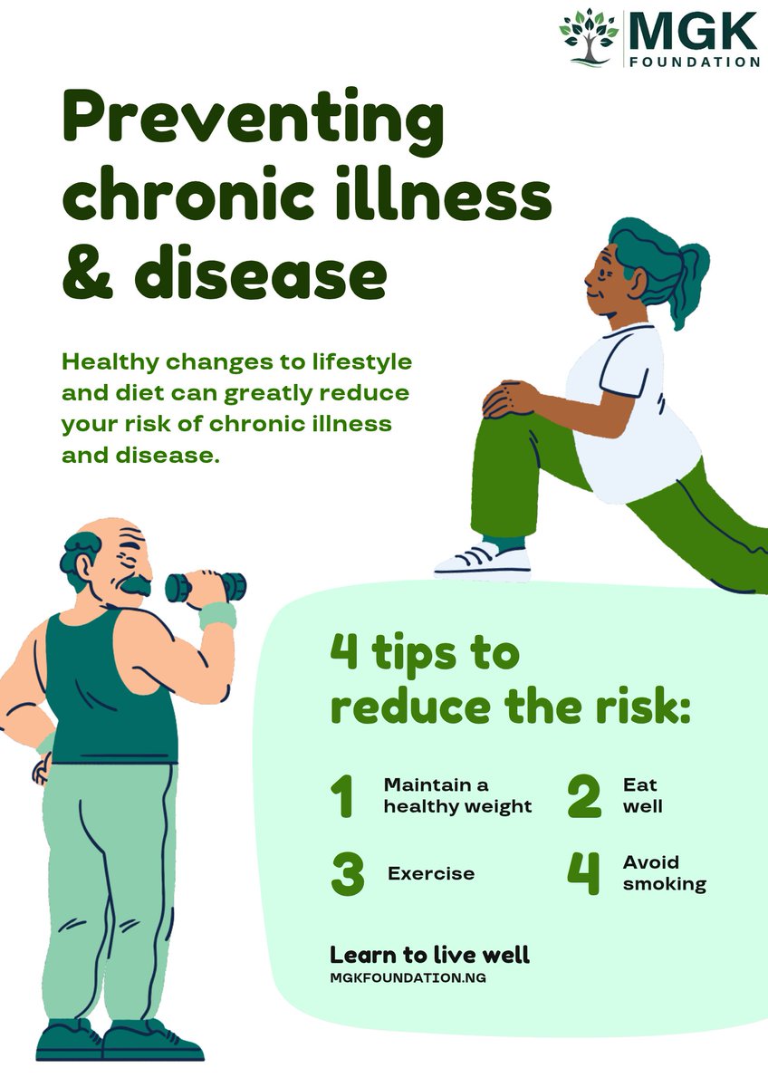 MGKFoundation's tweet photo. Healthy habits are the foundation of a healthier future. 

Eating well, staying active, maintaining a healthy weight, and avoiding smoking can greatly reduce the risk of chronic diseases.
Prevention starts with everyday choices. 
#MGKFoundation #HealthAwareness  #PreventiveHealth https://t.co/BbeWpOfxjE