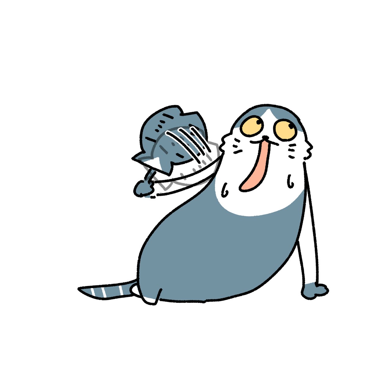 「#本ミリバール 扇ぐ猫です」|honmirinのイラスト