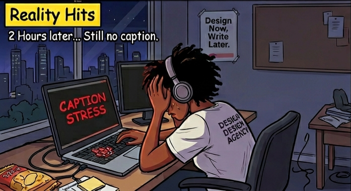 _deswiftfx's tweet photo. Intern be like: I don design finish, but caption wey go fit am still dey stress me 😂 https://t.co/gGq98GAf2t