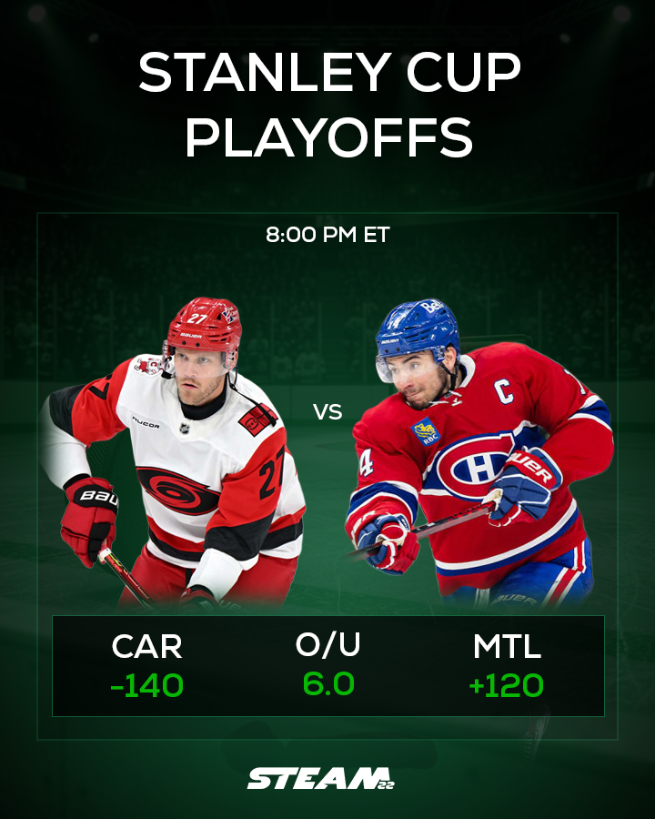 Steam22's tweet photo. ❇️NHL Stanley Cup Playoffs❇️

Canes/Habs tied 1-1 and the series shifts to Montreal. Massive swing game with Bell Centre rocking — perfect spot for playoff chaos, heavy forecheck, and another tight one deep into the night. 🏒🔥

#NHL #StanleyCupPlayoffs https://t.co/NbYBso9ML2
