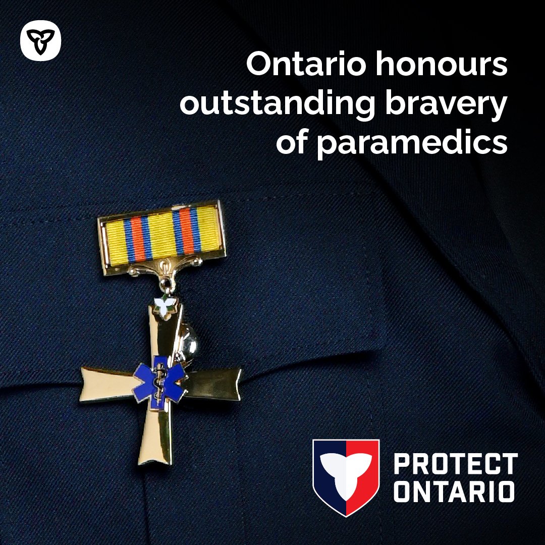 ONThealth's tweet photo. Ontario is honouring five paramedics from across the province with the Ontario Medal for Paramedic Bravery.

The medal recognizes paramedics who demonstrated exceptional courage, risking their own lives in the service of others.

Learn about these heroes: https://t.co/92SFium568 https://t.co/XlDD3AHxgU