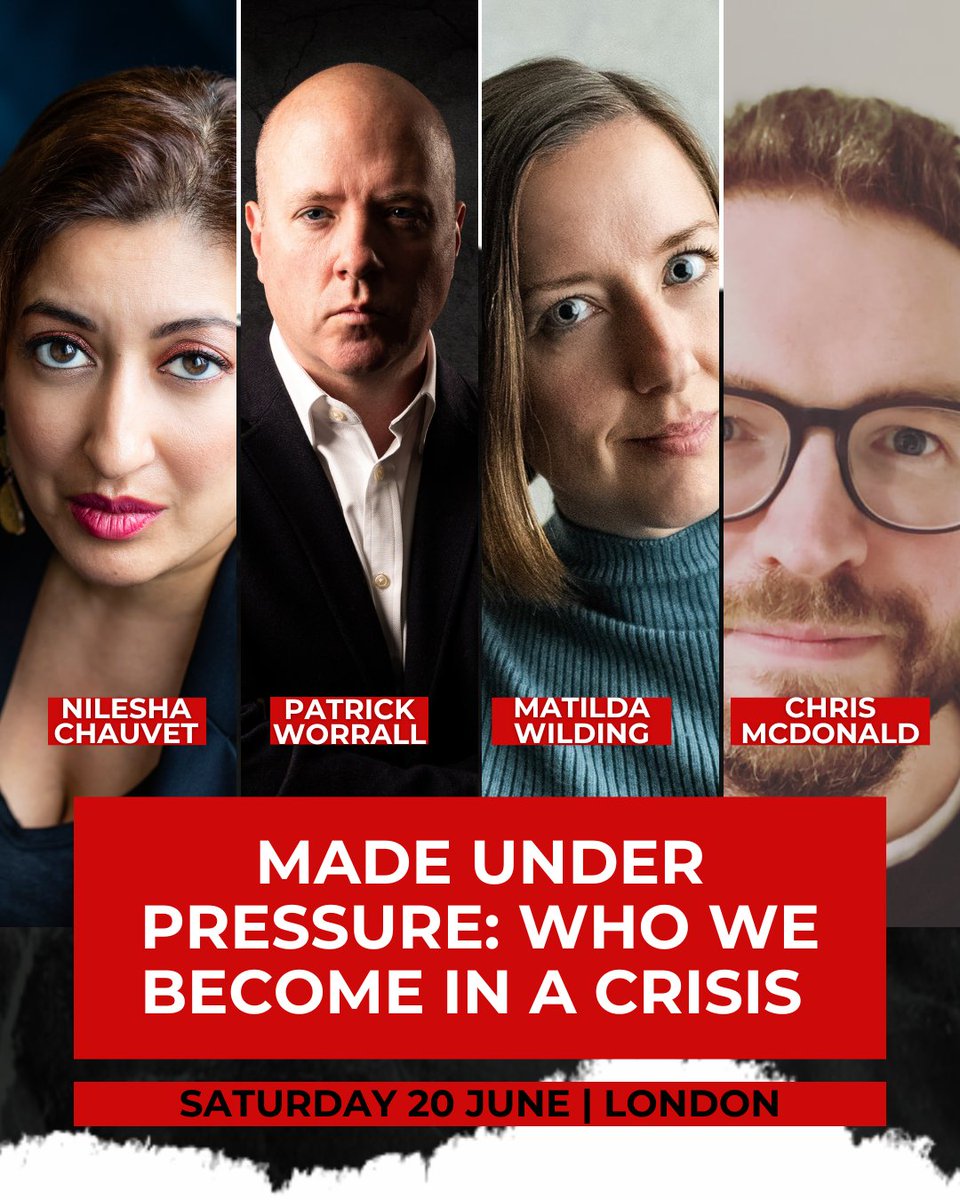CapitalCrime1's tweet photo. Made Under Pressure: Who We Become In A Crisis.

Psychological thrillers exploring the wrongly accused, crime shaping identity and the consequences of our actions with @NileshaChauvet, Patrick Worrall, Matilda Wilding &amp; @cmacwritescrime.

🎫 https://t.co/hNCZ6DsvQl https://t.co/ZGLODEW7CL
