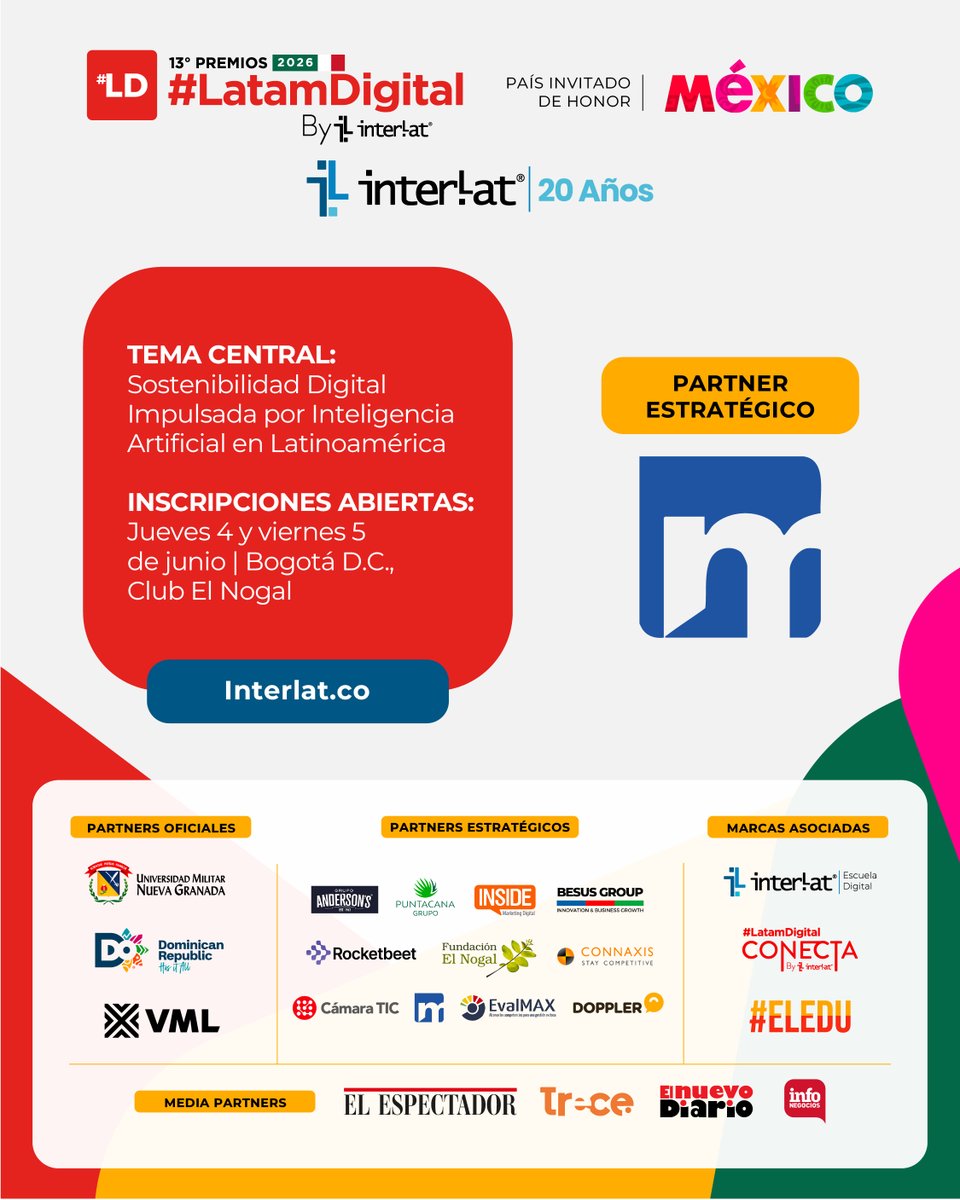 13º Premios #LatamDigital 2026 By Interlat tweet media