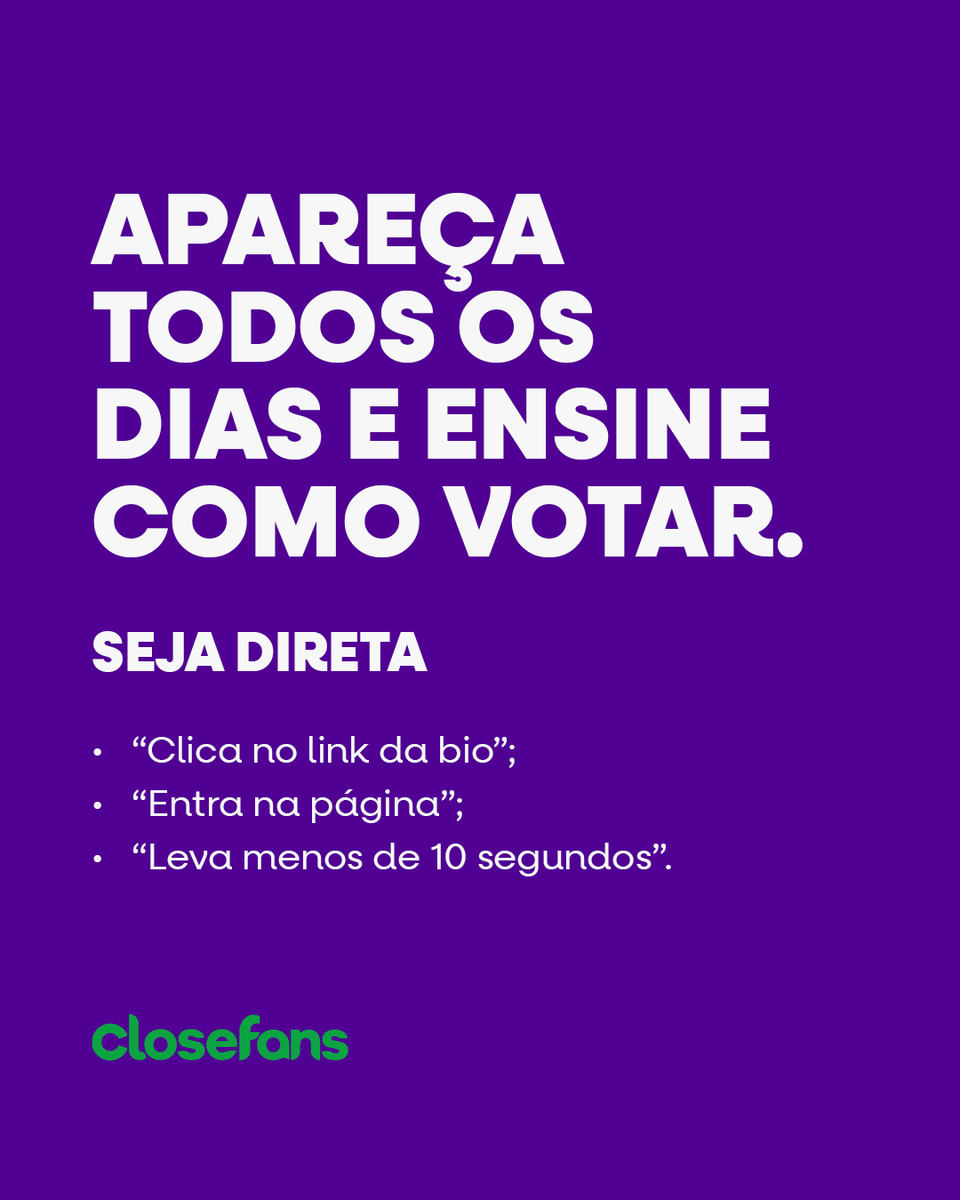 Closefans_'s tweet photo. Quanto mais sua comunidade sente que está vivendo isso com você, mais ela compartilha, vota, engaja e faz barulho pela sua vitória 👀✨ 💸 Dê nome pra sua torcida, apareça todos os dias, crie metas, faça promessas, lance desafios e transforme cada voto em conexão e assinatura 🚀 https://t.co/1lgoHgeCDn
