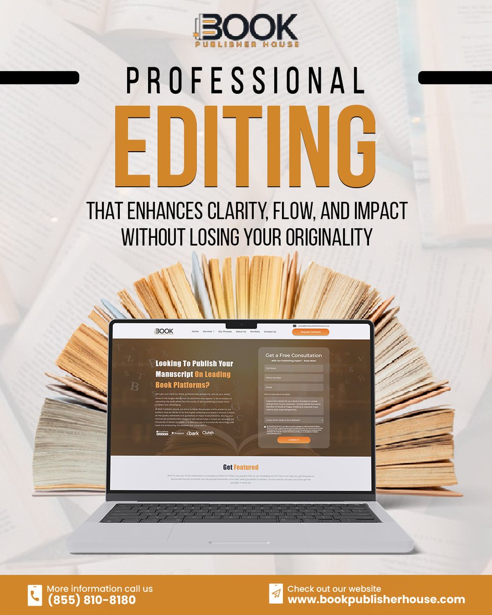 bookpub_house's tweet photo. Professional editing that keeps your unique voice intact 
We refine your story for clarity, flow, and publication-ready quality.

🌐 visit https://t.co/7OLzM97V5c
📞 Call us today: (855) 810-8180

#BookEditing #ProfessionalEditing #AuthorsLife #PublishingSupport https://t.co/HOJEdZ1JKO