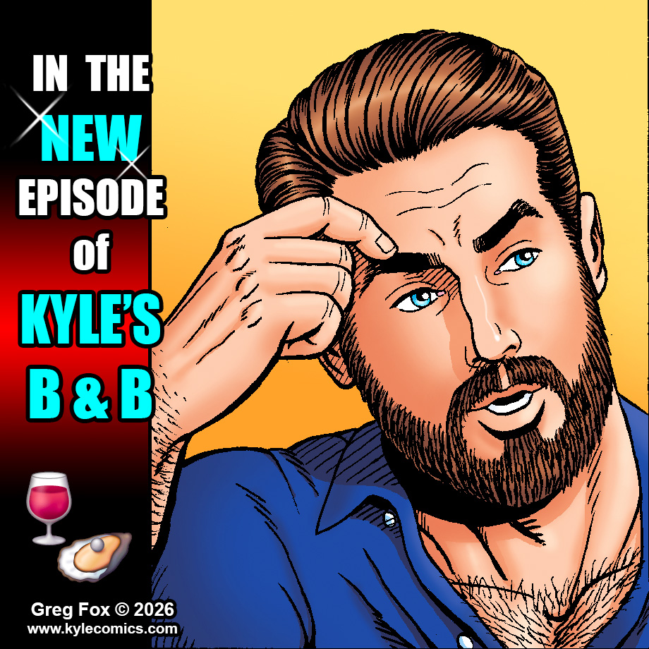 KyleComics's tweet photo. WHOA. Drew gets a startling offer he was NOT expecting!!! 🍷🦪 In the all-new episode of Kyle's B&amp;B!!!  https://t.co/fUiiE5y65S 🍷🦪 #kylesbnb #webcomic #webtoon #webtoons #gaycomics #lgbtqcomics #bara #lgbtqart #webcomics #indiecomics #webcomicseries #gaycomicstrip  #threesome https://t.co/Ntl3qMf7iO