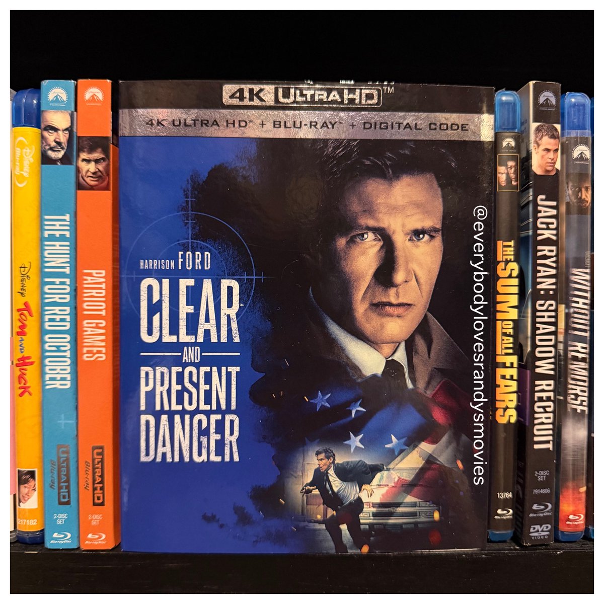 RandysMovies's tweet photo. Movie: #ClearAndPresentDanger (1994)

Starring: #HarrisonFord #WillemDafoe #AnneArcher #JoaquimDeAlmeida #HenryCzerny #HarrisYulin #DonaldMoffat #MiguelSandoval #BenjaminBratt #RaymondCruz #DeanJones #ThoraBirch 

Directed By: #PhillipNoyce

#FilmTwitter
#4kBluRay 
#MovieNerd 
#MovieCollector
#4kBluRayCollection 
#MovieCollection 
#MovieBuff
#JackRyan
#TomClancy
#PhysicalMedia