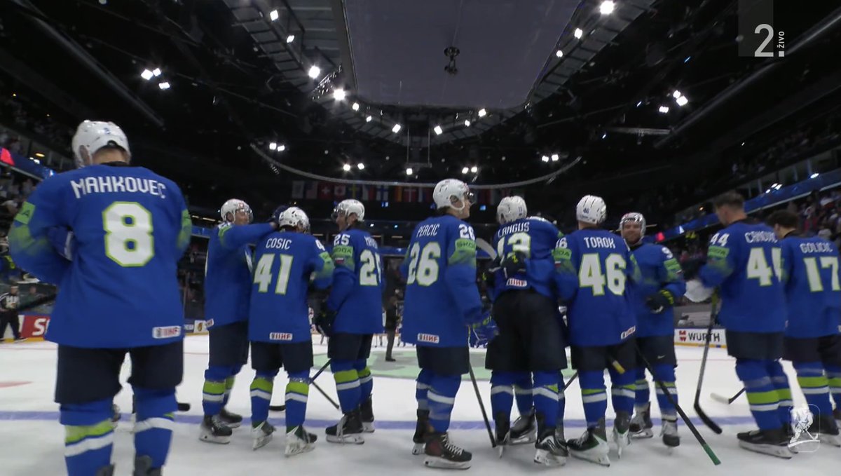 SloveniaInfo's tweet photo. The Slovenian Ice Hockey Team won the last game at the 2026 IIHF Ice Hockey World Championship and secured its place in the TOP division!
#ifeelsLOVEnia https://t.co/GqLLGwgaL6