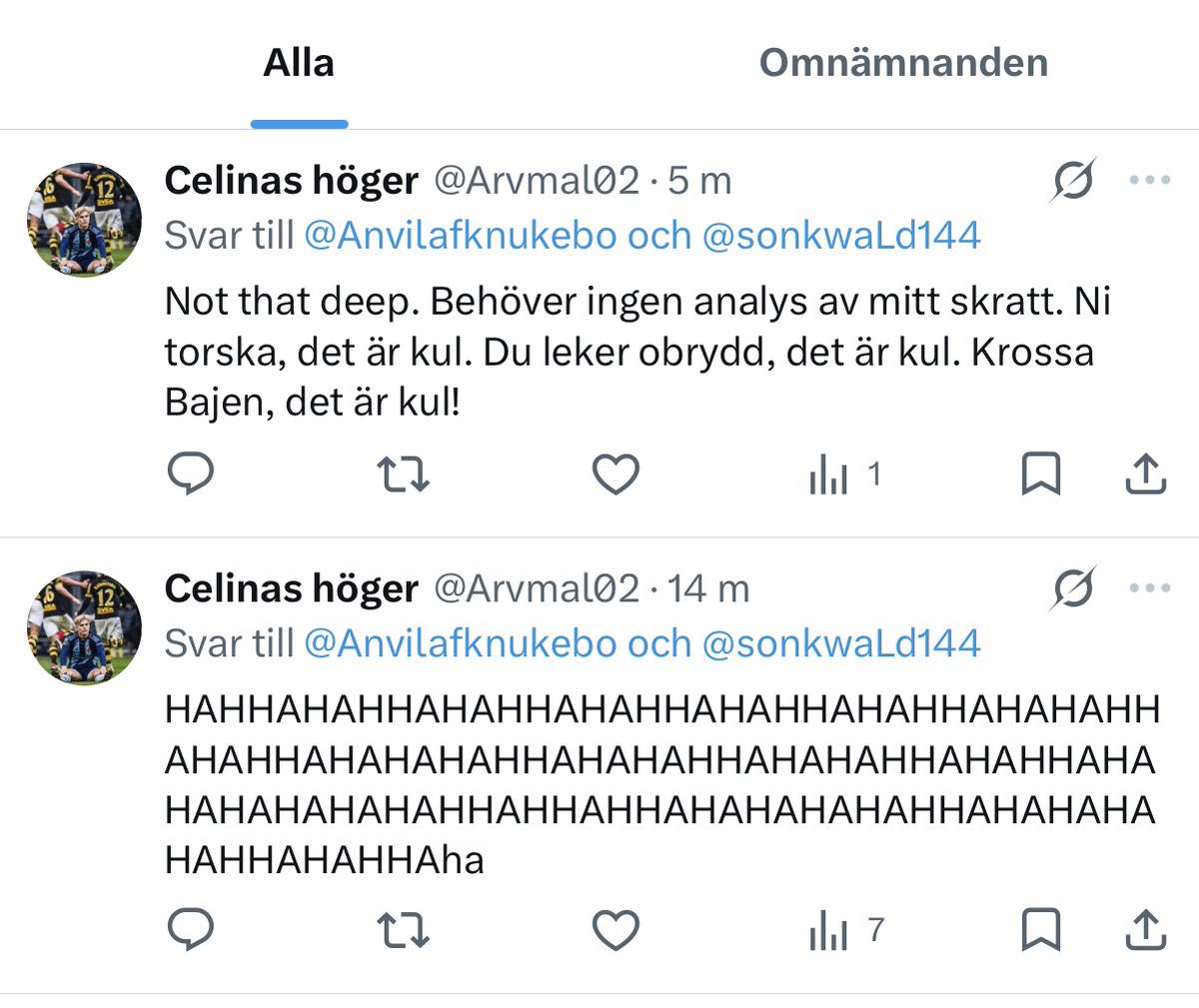 Anvilafknukebo's tweet photo. @Arvmal02 @sonkwaLd144 Tillräckligt deep för att radera ytterligare en femtioelva haha -lång kommentar? Svarade på ”Jo Han”s kommentar om personer man möter ute på vischan om man tar en felsväng och klippte in min bild. Det var om något ”not that deep”. Torsken i sig är jag inte obrydd över. Avgå osv! https://t.co/lmHEmxljEc