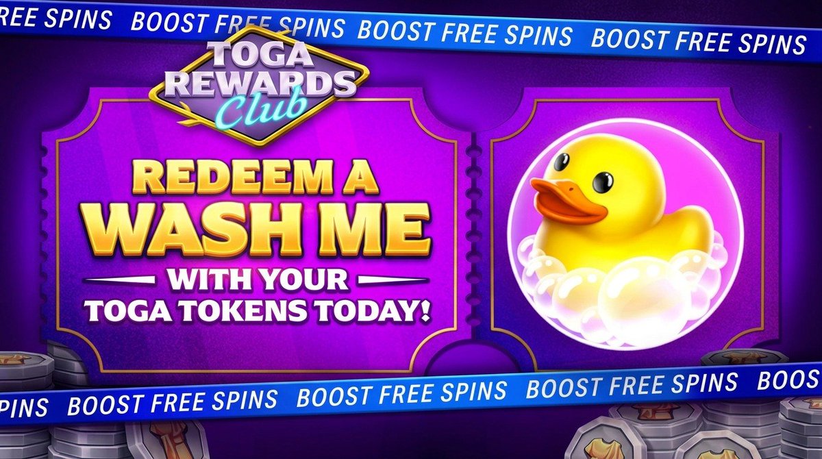 CaesarsGames's tweet photo. The Wash Me Bonus is now available in the Toga Rewards Store—for a limited time only! 🎯 Use your Toga Tokens and grab it before it’s gone. 🎮 Free coins >> https://t.co/zXN8QHgnep https://t.co/17b657oiMt