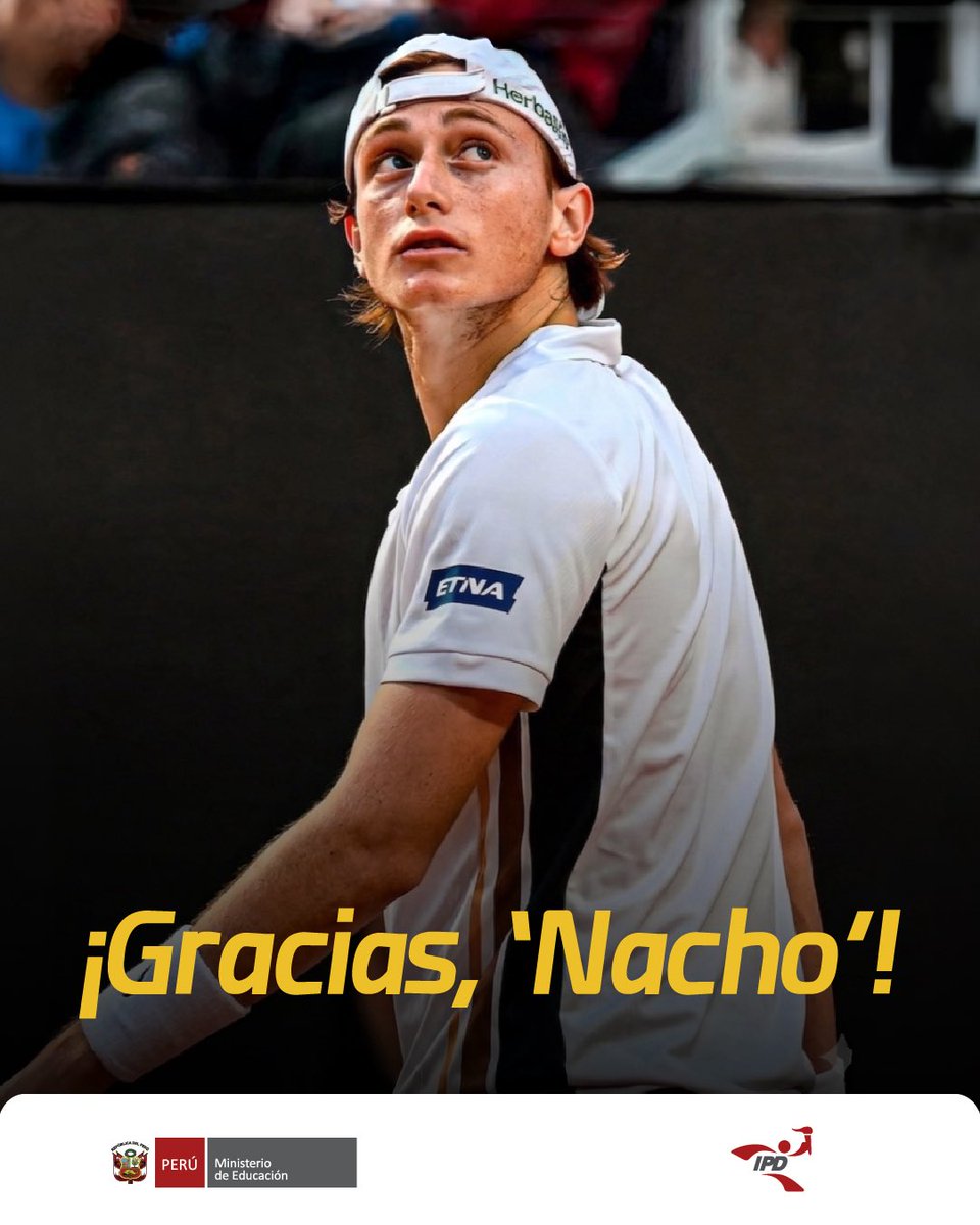 ipdperu's tweet photo. ¡𝗚𝗿𝗮𝗰𝗶𝗮𝘀, 𝗡𝗮𝗰𝗵𝗼! 🇵🇪🎾
Ignacio Buse, primera raqueta nacional e integrante del Programa de Apoyo al Deportista (PAD) del IPD, emocionó a todo el país con una actuación inolvidable en su debut en el Roland Garros 2026, en Francia. https://t.co/ABSzpJpeRc