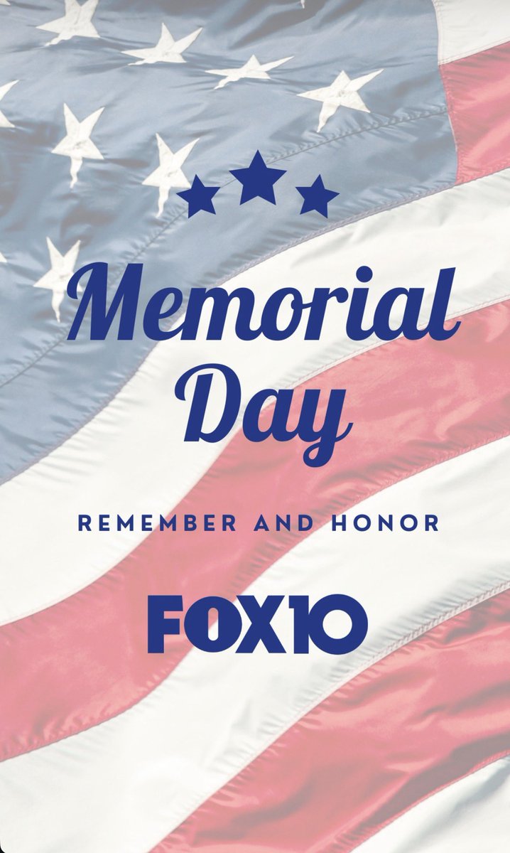 FOX10Cameron's tweet photo. Remember and honor. 🇺🇸 

Today and every day, we pay tribute to those who died while serving our country. @FOX10News 

#MemorialDay #remember #HonorTheFallen https://t.co/mcRvFpAgo9