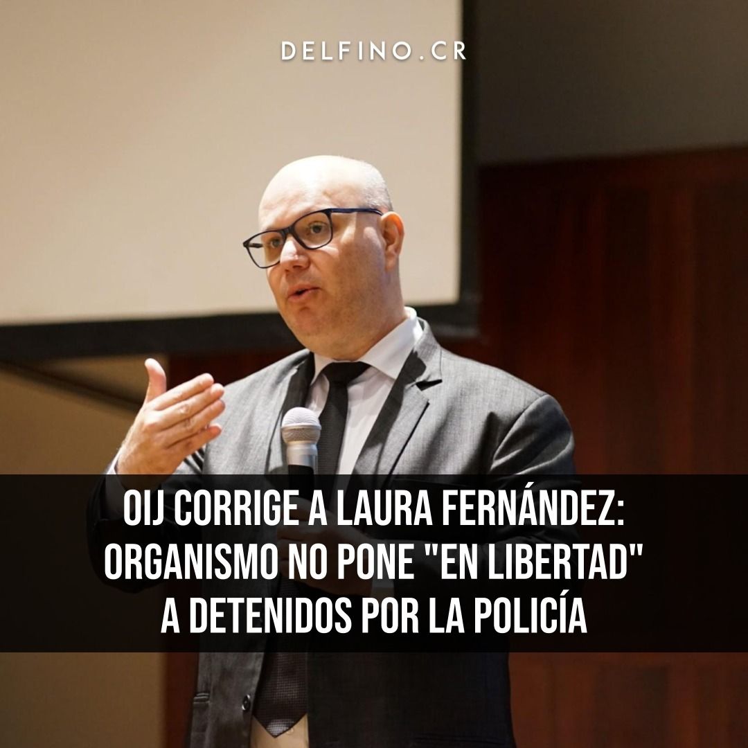 delfinocrc's tweet photo. El director interino del Organismo de Investigación Judicial (OIJ), Michael Soto Rojas, corrigió este lunes a la presidenta Laura Fernández Delgado, luego de que la mandataria afirmara que policías detienen a personas, las llevan al OIJ y luego el organismo las deja en libertad. https://t.co/YJxi6Ozf0d