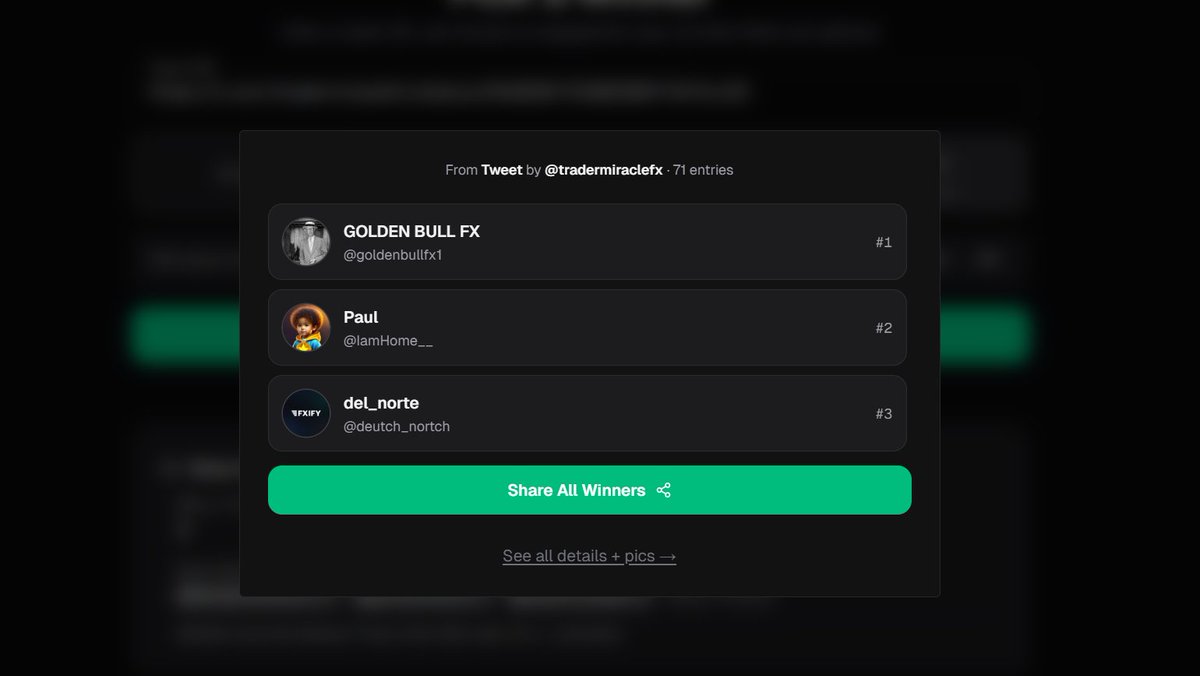 tradermiraclefx's tweet photo. Congratulations xpickr winners 
@goldenbullfx1 
@IamHome__ 
@deutch_nortch 

https://t.co/wJaglfLLFX #xpickrv

Claim via discord ticket. https://t.co/Go5LeNUZs9
