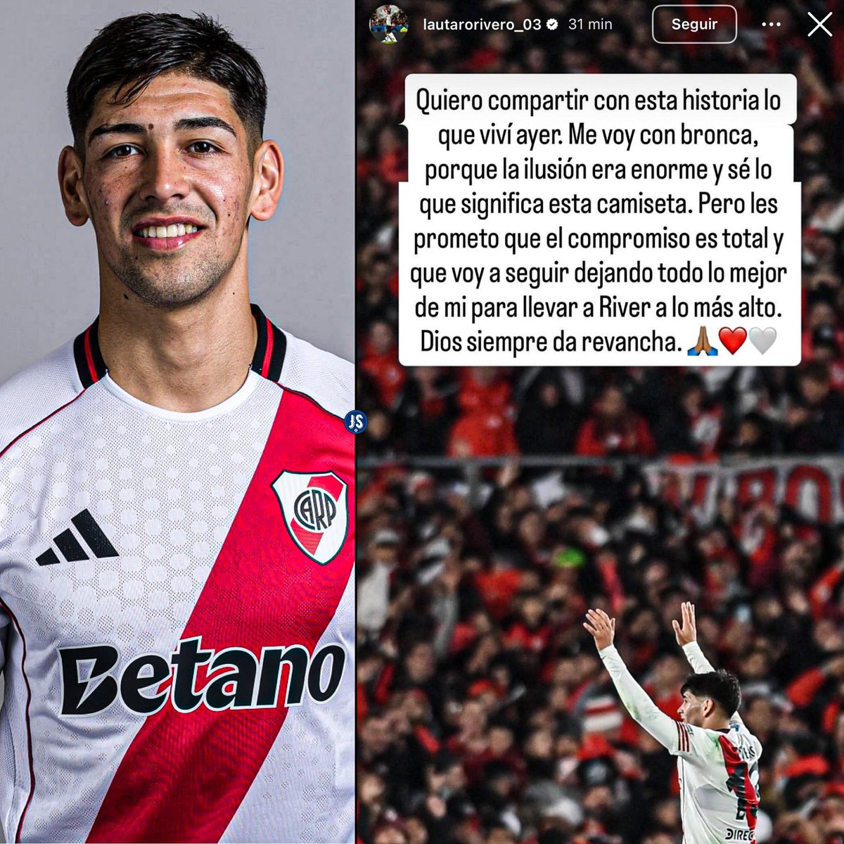 juegosimple__'s tweet photo. 🇦🇷 Lautaro Rivero en Instagram.

🗣️ “DIOS SIEMPRE DA REVANCHA”. https://t.co/gJgWGe4LFO