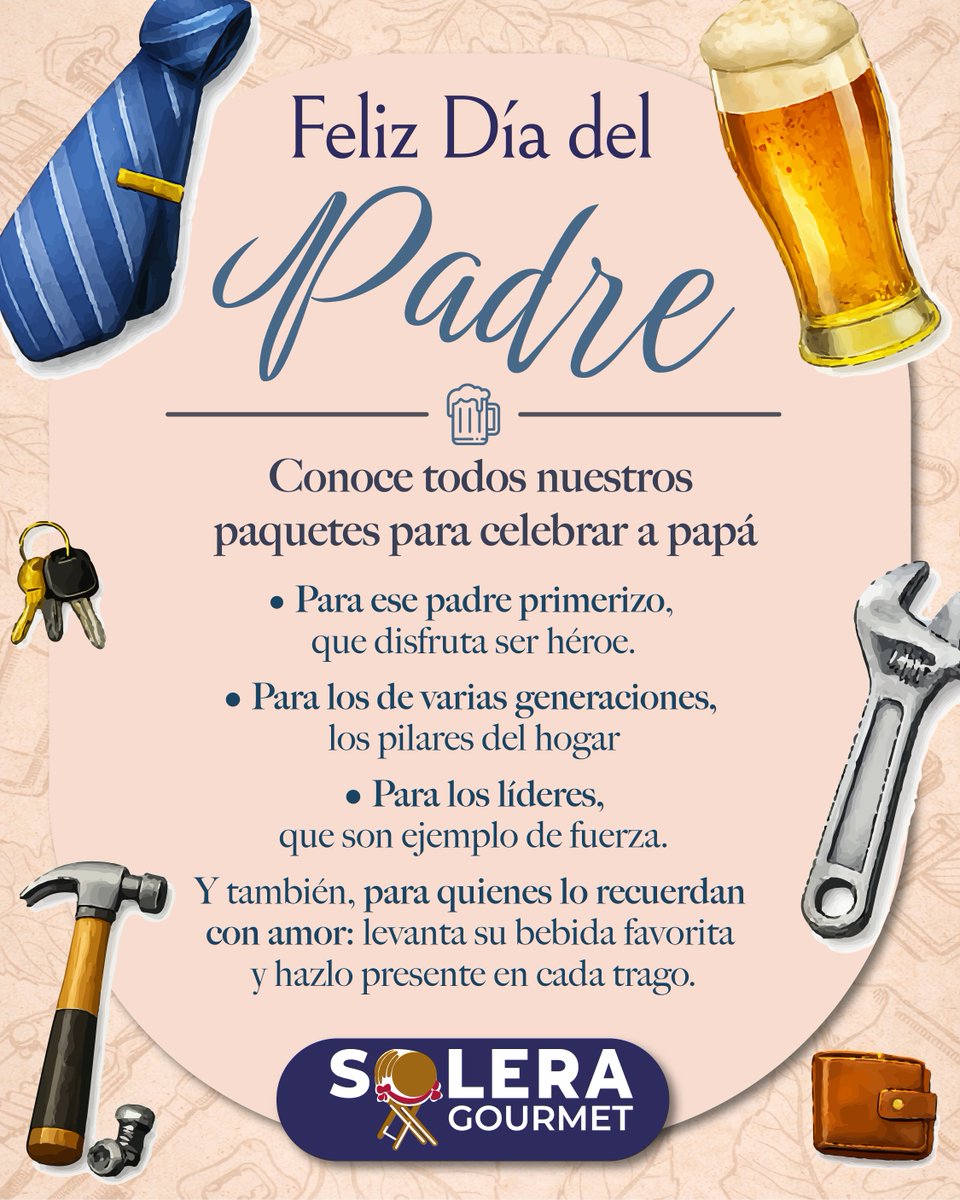 solerasommelier's tweet photo. Por todos los papás...

Papá no siempre dice mucho.
Pero casi siempre está cuando más se necesita.
#SoleraGourmet  brinda por su esfuerzo, su carácter y todo lo que construyó en silencio. 🥂

En Solera te decimos qué llevar, somos la elección confiable. https://t.co/H5vSkcZG5G