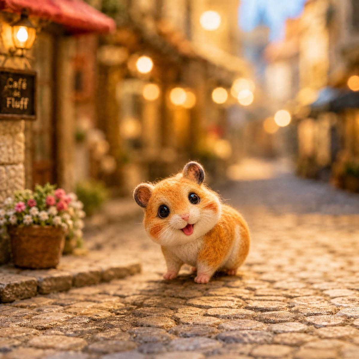 おはようございます😊 羊毛フェルトなゴールデンハムスター🐭です