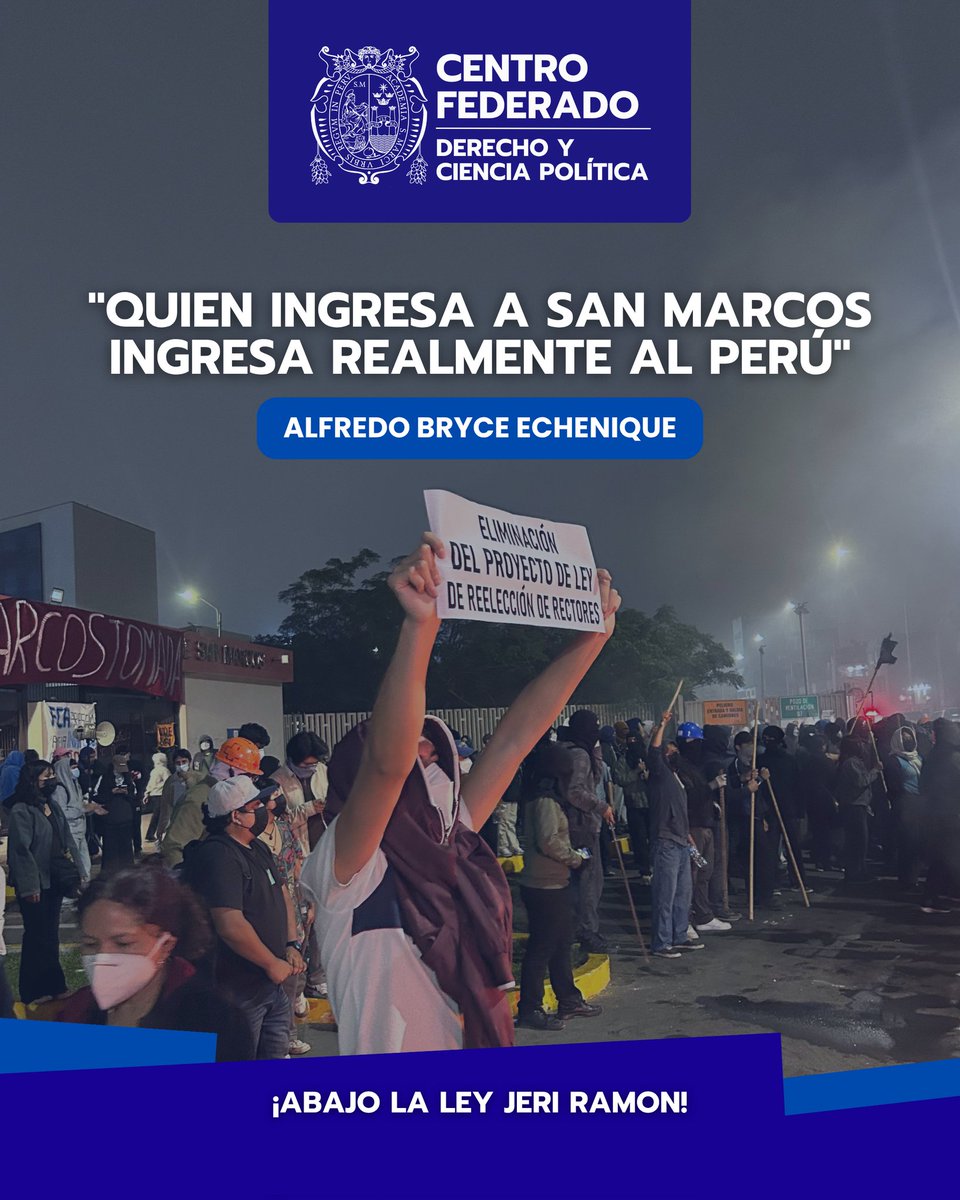 CFdcpUnmsm's tweet photo. 📚✊ “Quien ingresa a San Marcos, ingresa realmente al Perú.”

Hoy más que nunca defendemos una universidad pública, democrática y al servicio del pueblo. La comunidad sanmarquina continúa en pie de lucha frente a las medidas que buscan perpetuar intereses dentro de San Marcos. https://t.co/UfBoPy3Nb3