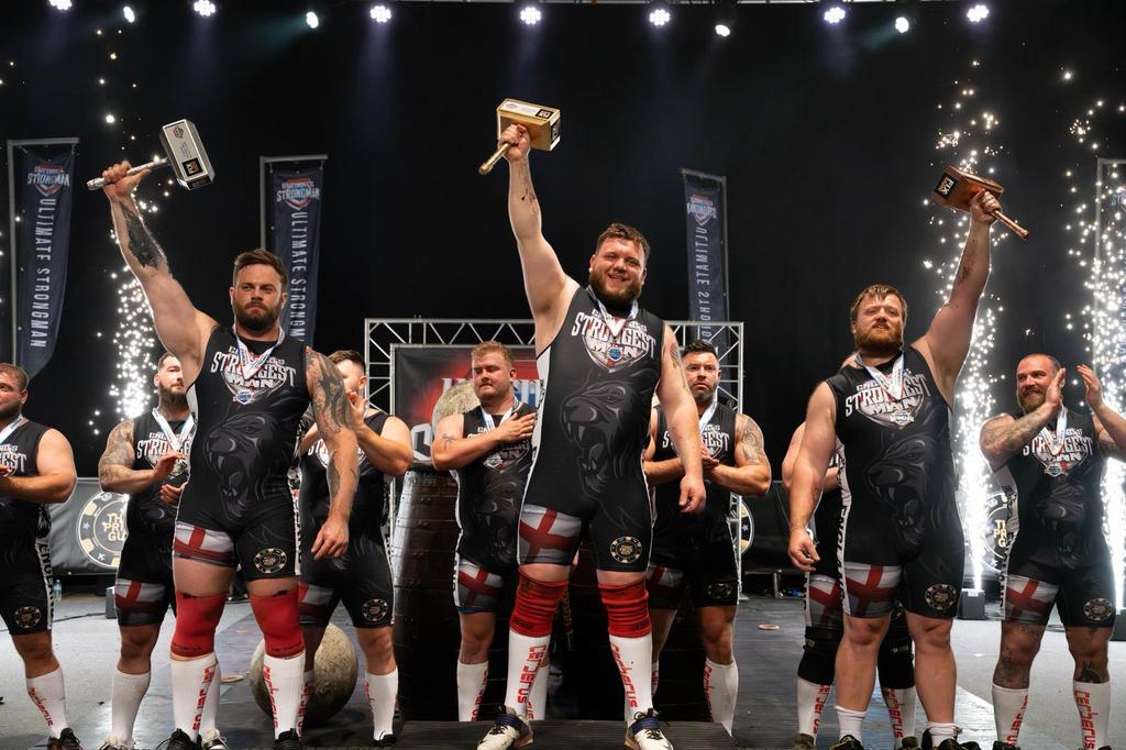 UltimateStrong's tweet photo. @ThatPrizeGuy England's Strongest Man 2026🏴󠁧󠁢󠁥󠁮󠁧󠁿 for the @FixRadioUK Trophy🏆, won by Midlands Joe Brown for the first time. Thanks to all that made this possible, amazing sponsors, the finest of competitors, a superb team and our packed venue of loyal fans that made it electric!⚡️ https://t.co/ZAam3aNPCw