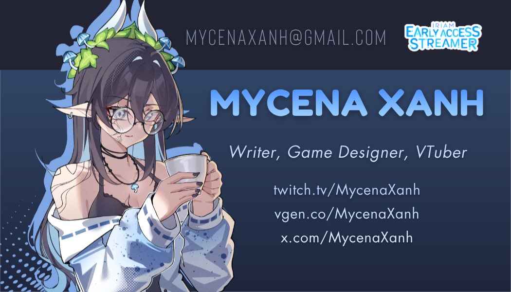 MycenaXanh's tweet photo. Happy #VTuberDay ๐๐
QRT with what kind of VTuber you are!
Iโm Mycena Xanh, your dozy-cozy half-demon streamer! Iโm usually streaming Just Chatting/zatsus and co-working streams on #IRIAM. When I get back on Twitch, Iโll return to cozy games and TFT too ๐ https://t.co/a7TglBX14Q