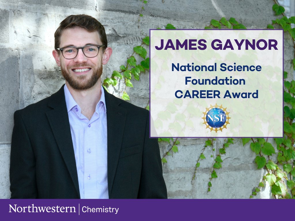 NUChemistry's tweet photo. Congratulations to James Gaynor on receiving an @NSF  CAREER Award!  This award will support ultrafast laser research, as well as a new VR laser lab with Searle Center for Advanced Teaching and Learning and @SiSNorthwestern  
🔗https://t.co/OkuWFcVd7U https://t.co/GR2R9Be9OO