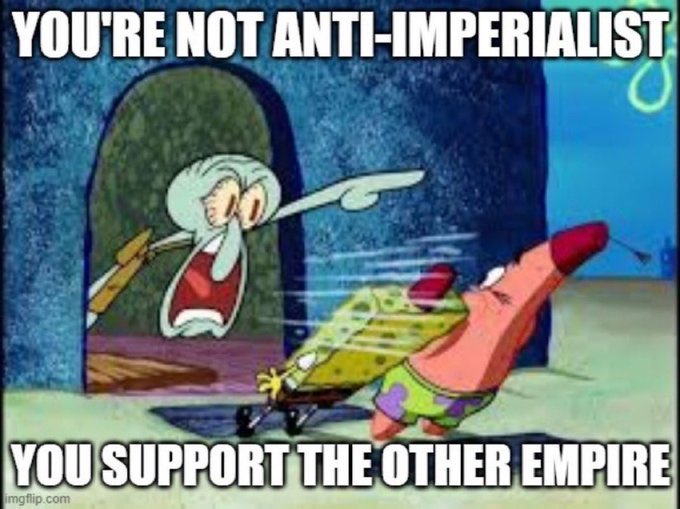 Real90sDem's tweet photo. @Marafromczechia Holy larp, are you 12 or retarded 

Russia isn’t anti-imperialist you can’t bomb Chechnya, invade Ukraine, and call it liberation. Imperialism with a different flag is still imperialism. https://t.co/cWh1PGdfMD