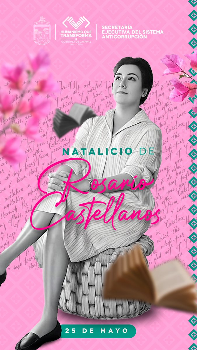 sesaech's tweet photo. 🌸📚 Conmemoramos el natalicio de una de las escritoras más importantes de México, Rosario Castellanos, orgullosamente chiapaneca, cuya obra y pensamiento continúan inspirando generaciones a través de la literatura.

https://t.co/8nF38A2cvH https://t.co/CJ2gFp6jaQ