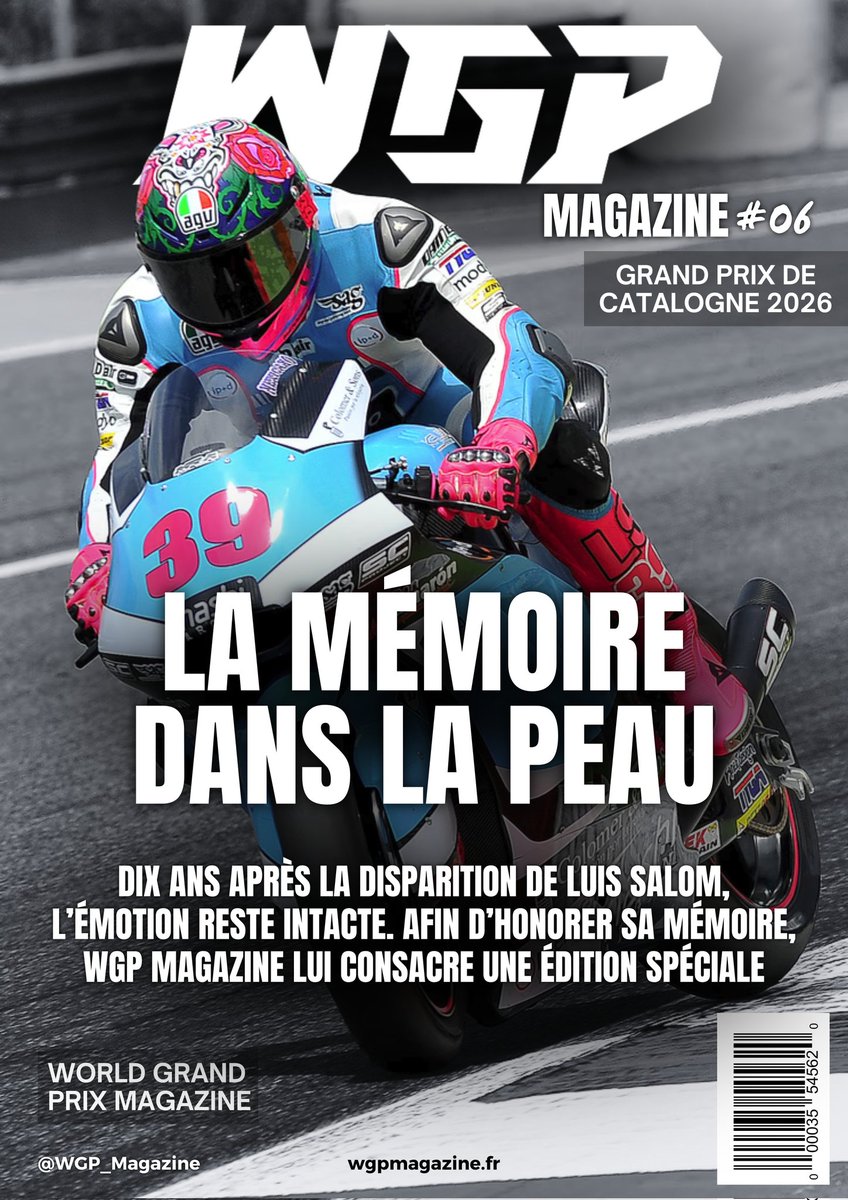 WGP_Magazine's tweet photo. 𝗟𝗔 𝗠𝗘́𝗠𝗢𝗜𝗥𝗘 𝗗𝗔𝗡𝗦 𝗟𝗔 𝗣𝗘𝗔𝗨, notre nouveau numéro, est en ligne. 🗞️ 

10 ans après sa disparition, le souvenir de Luis Salom est toujours gravé dans la mémoire de tous. Nous consacrons une édition spéciale au jeune Espagnol disparu à l’âge de 24 ans. 💙 🩷
#MotoGP https://t.co/2eHGi24CGJ