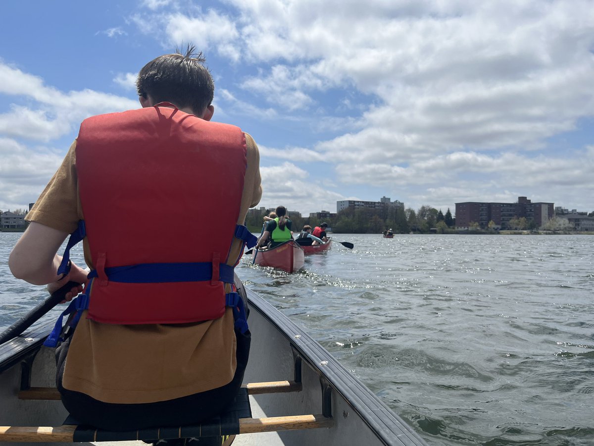 LockerbyNet's tweet photo. Today, our Outdoor Education class practiced their canoe-over-canoe rescues at Nepahwin Lake, ahead of their trip in two-weeks! https://t.co/dYyqXd6dI0
