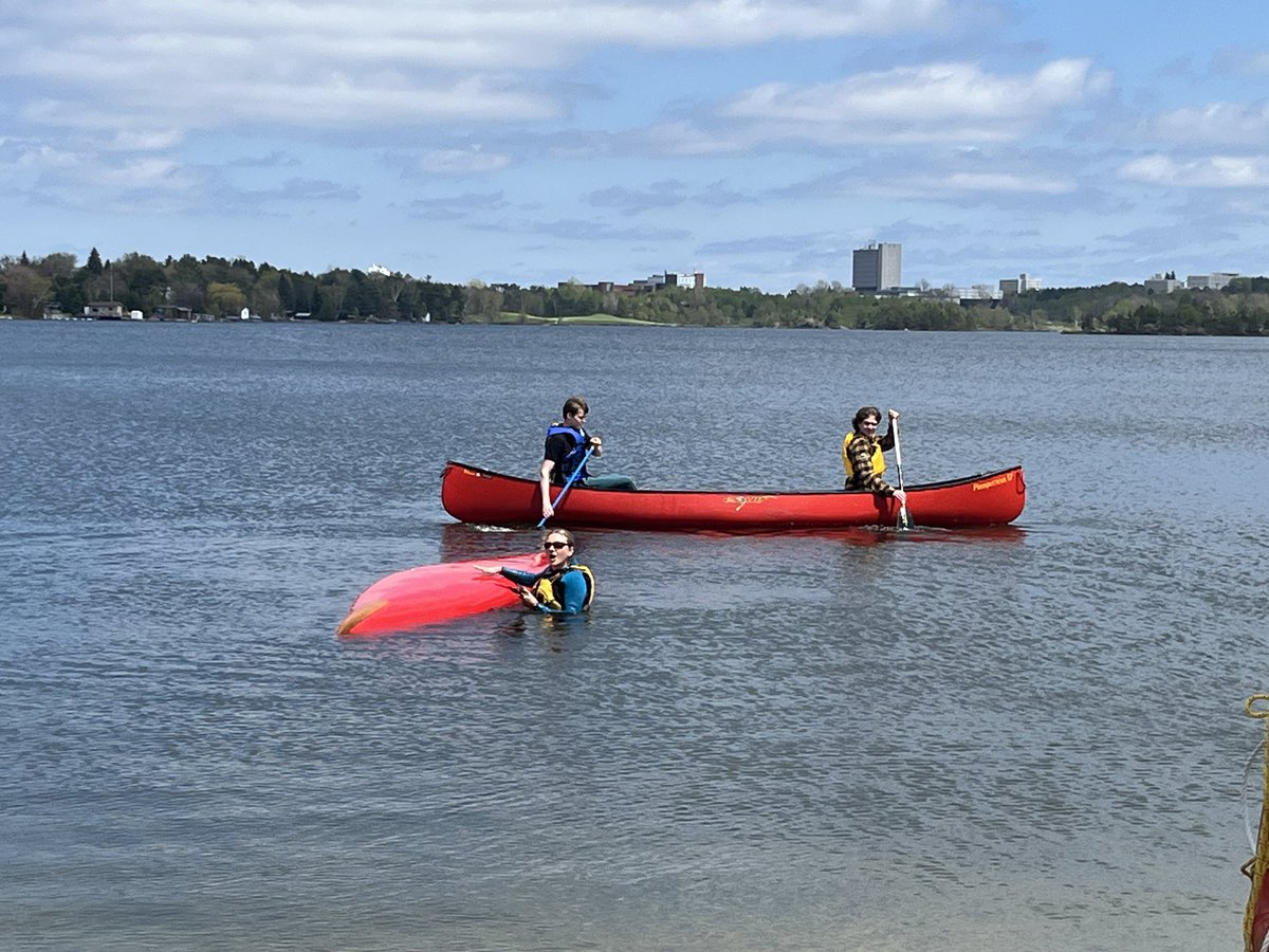 LockerbyNet's tweet photo. Today, our Outdoor Education class practiced their canoe-over-canoe rescues at Nepahwin Lake, ahead of their trip in two-weeks! https://t.co/dYyqXd6dI0